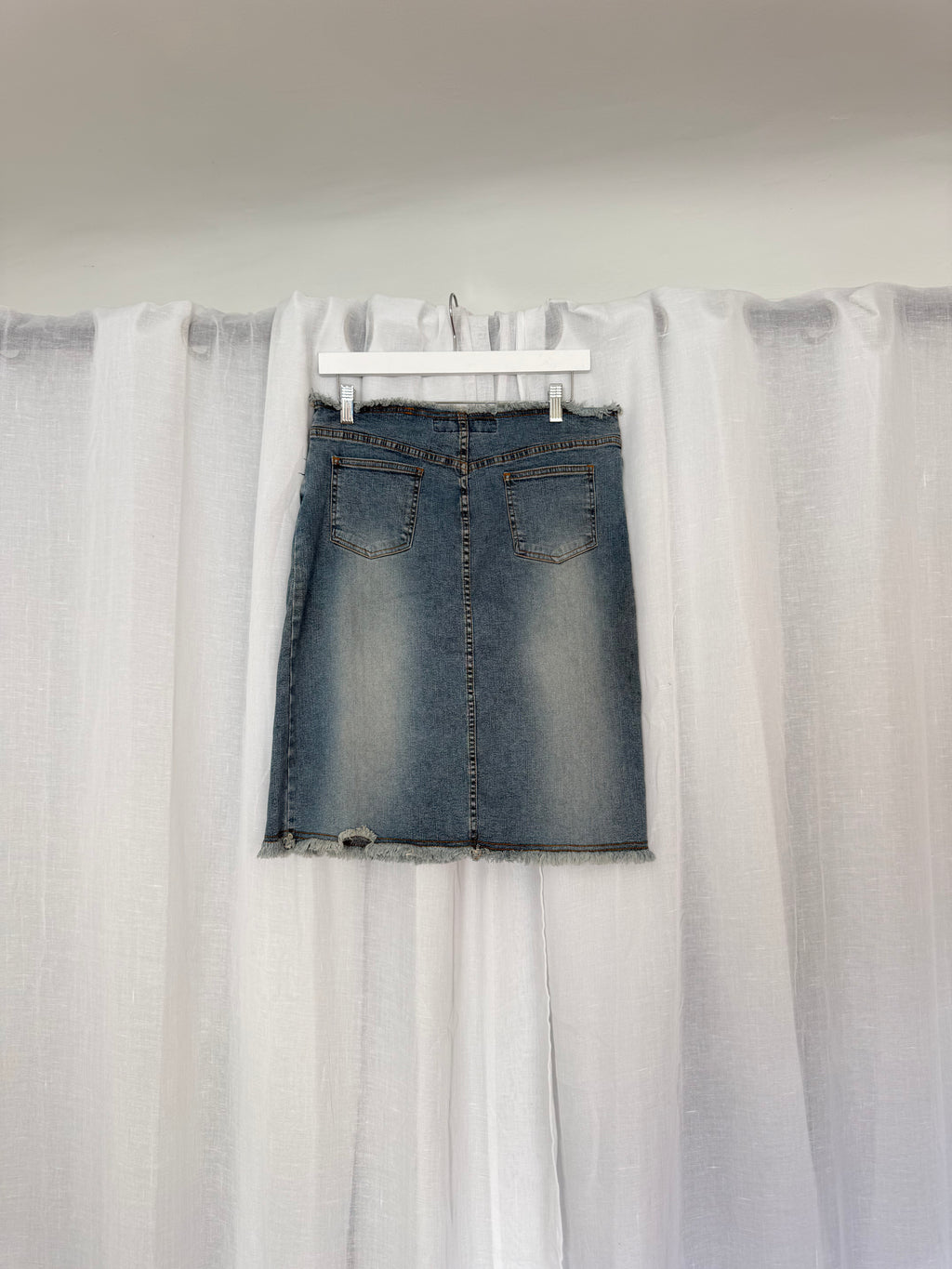 anchor blue denim skirt