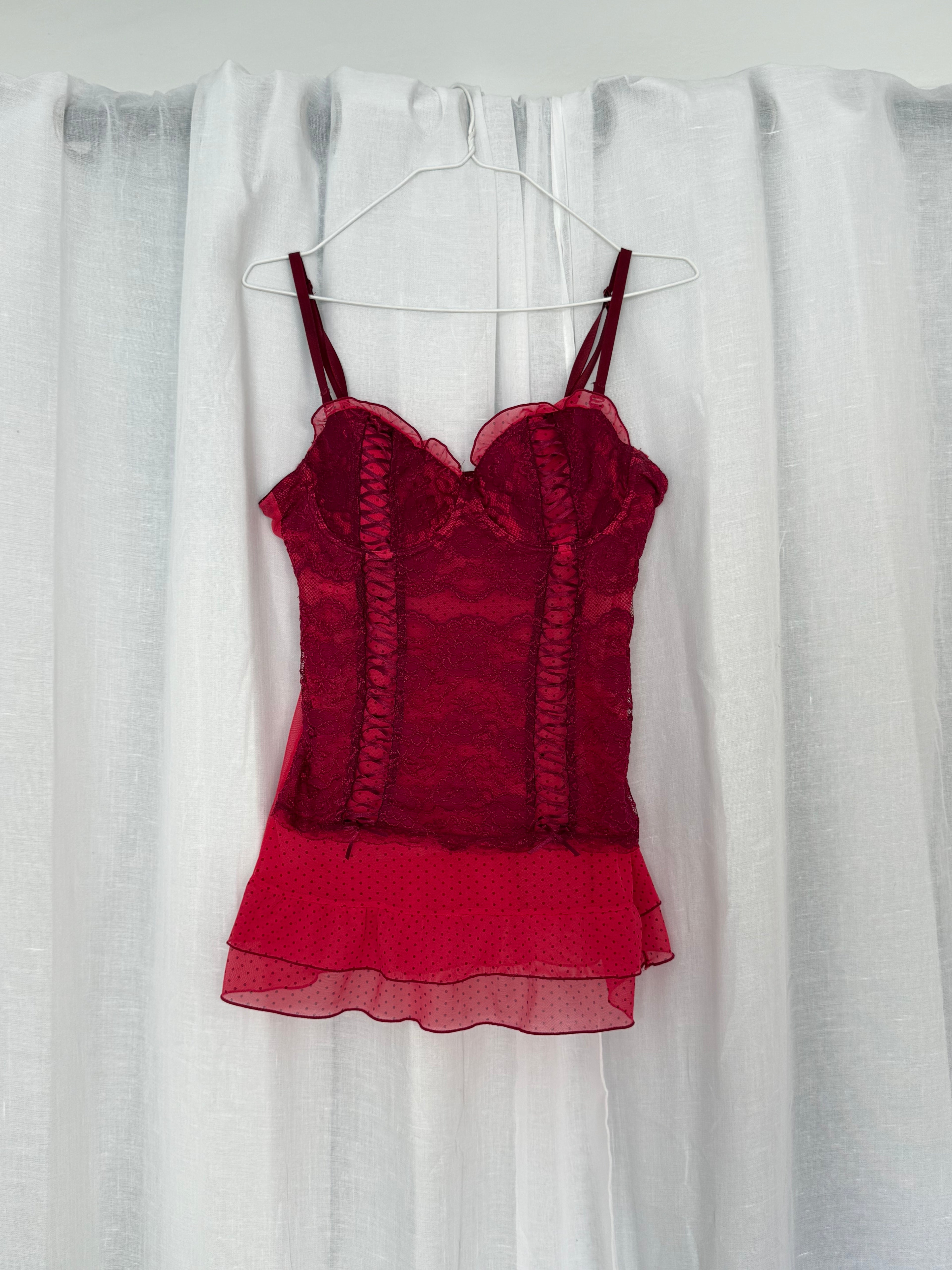 ✦ Vintage Y2K Lace &amp; Mesh Lingerie Slip Dress ✦