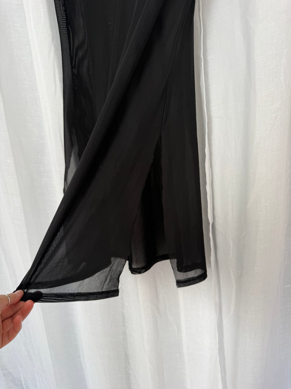 ✶ sheer black mesh mini ✶