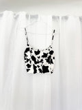 ✦ cow print milkmaid cami top ✦