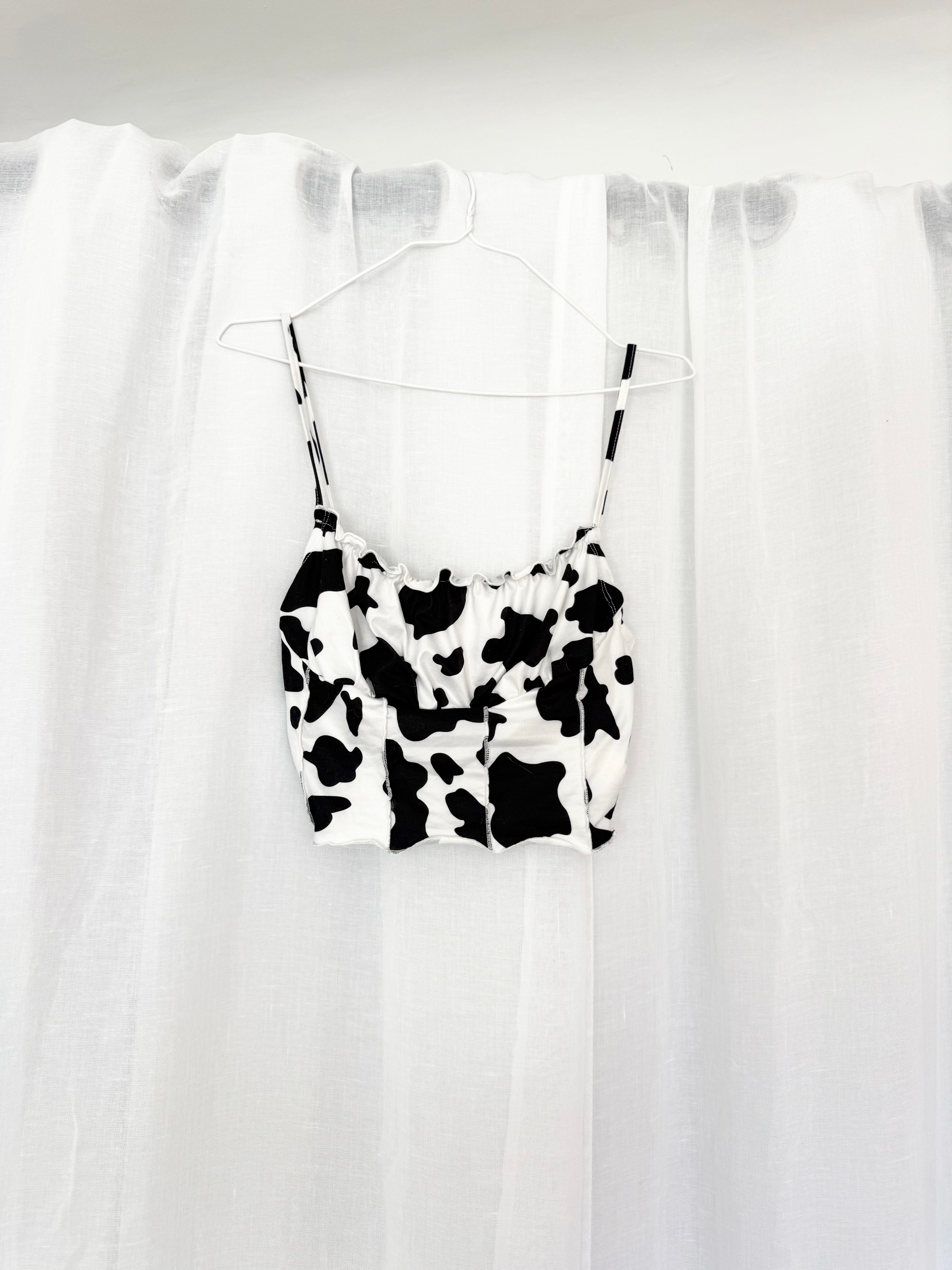 ✦ cow print milkmaid cami top ✦