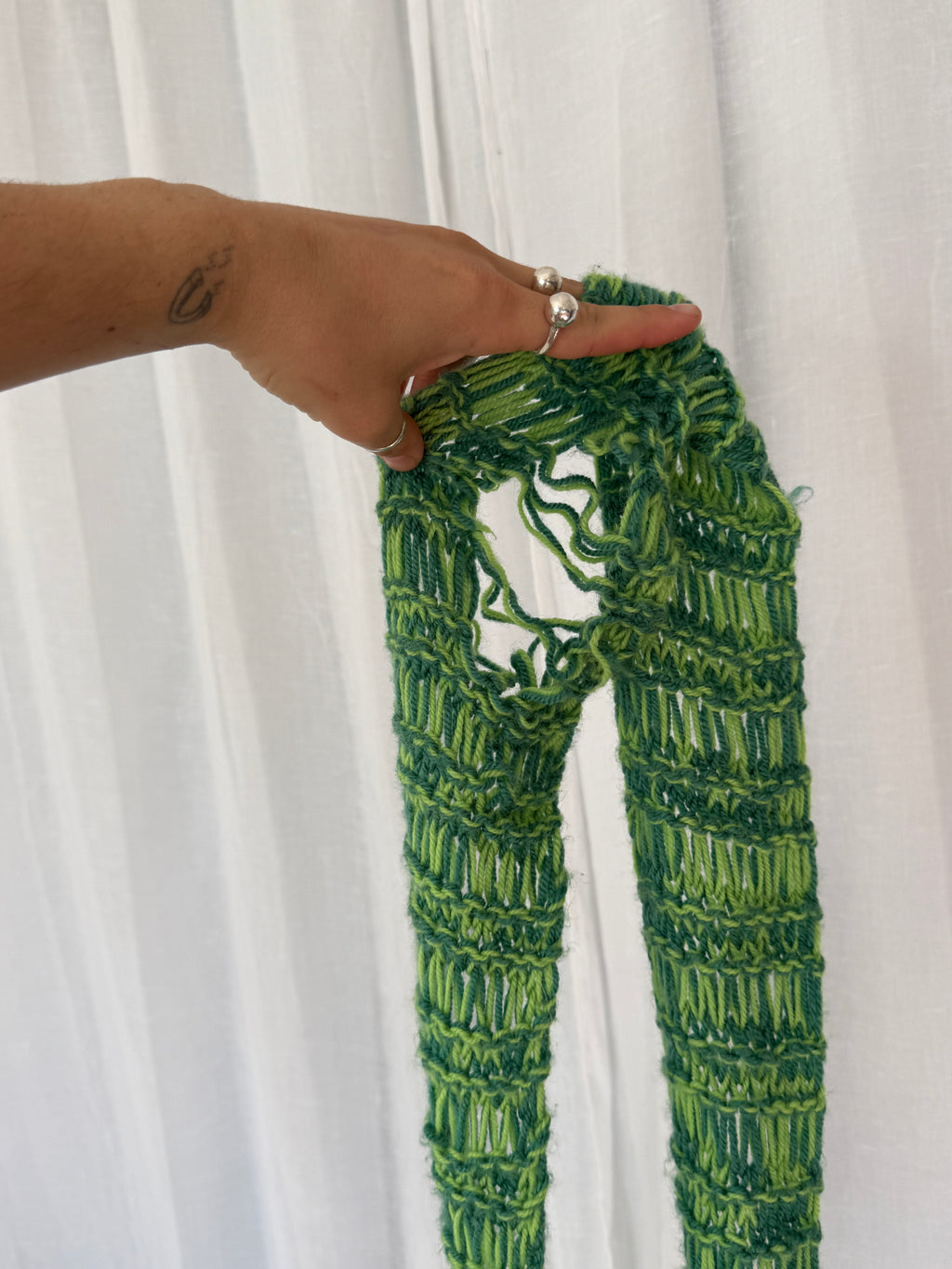 ✿ handmade green knit scarf ✿