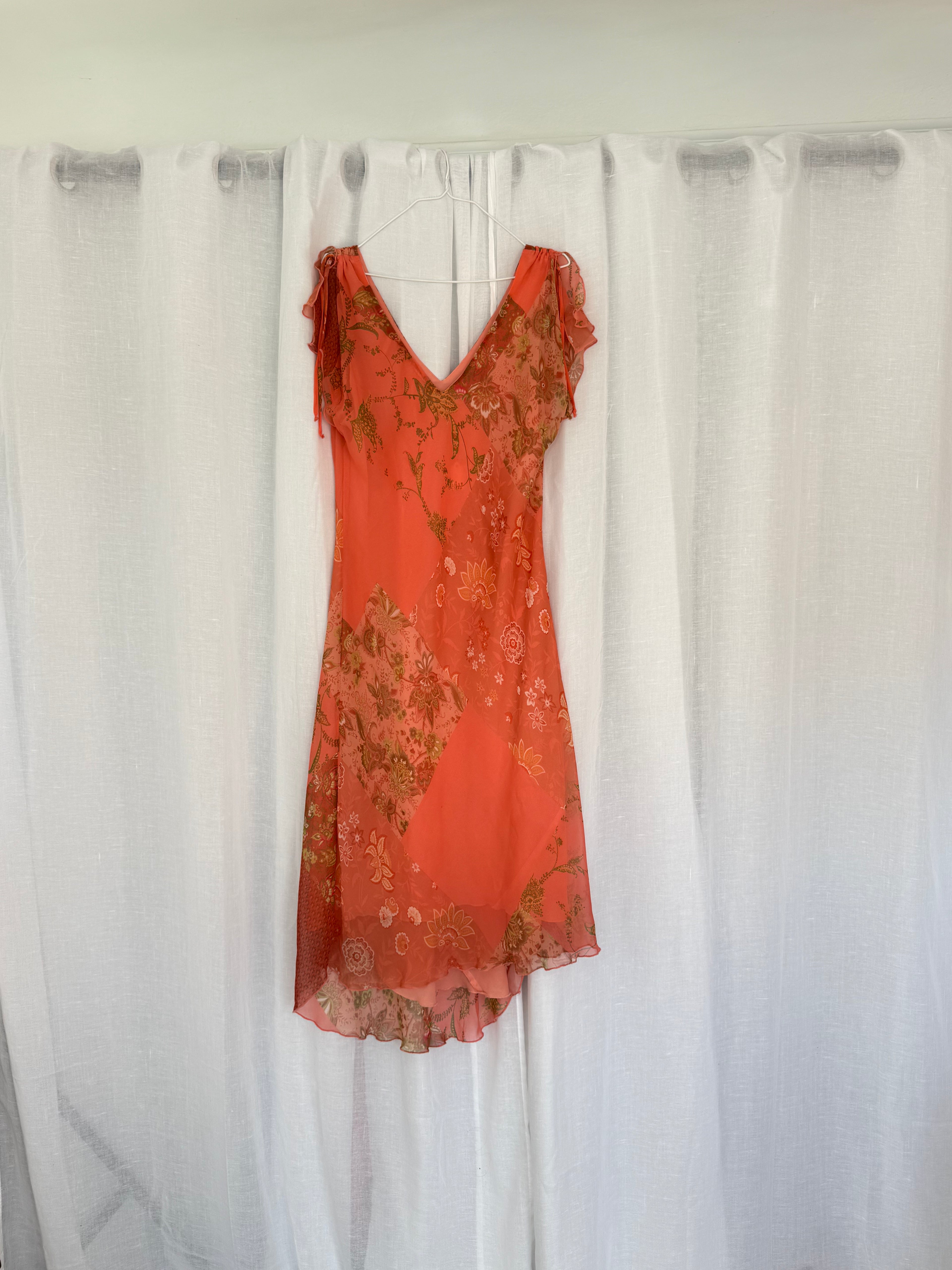 sheer floral midi dress