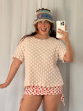 flocked floral top