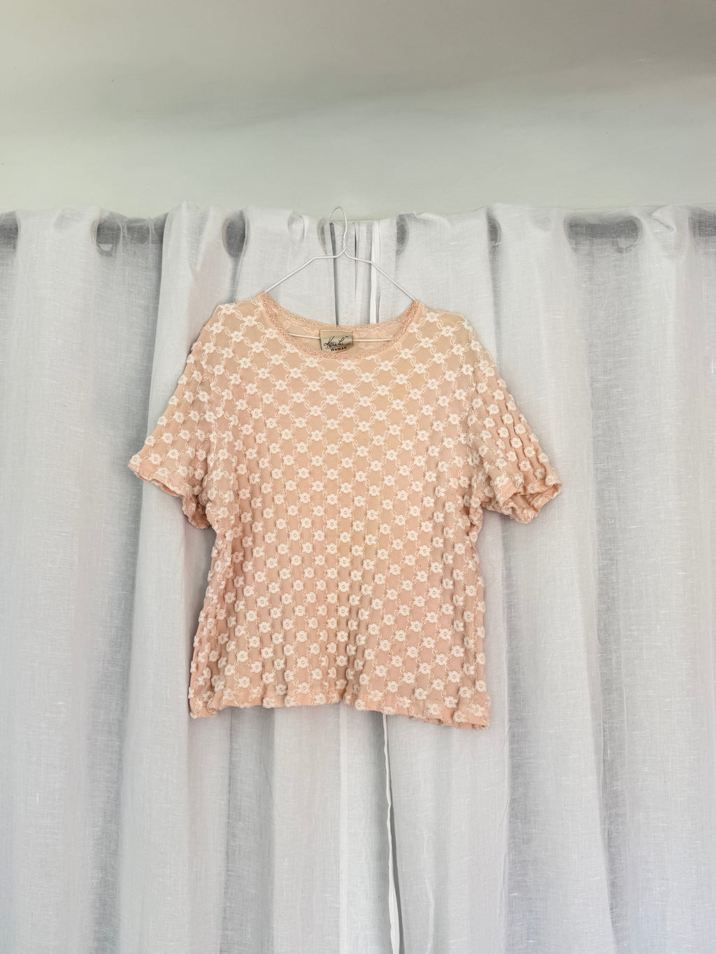 flocked floral top