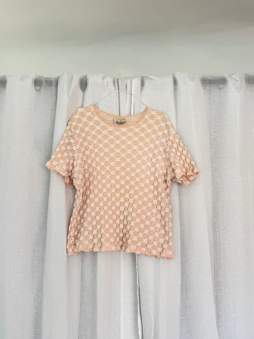 flocked floral top