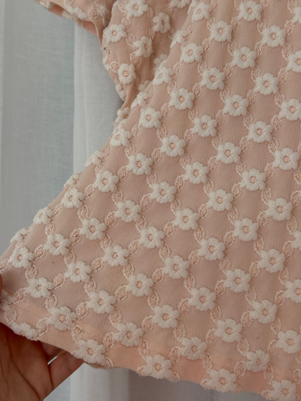 flocked floral top