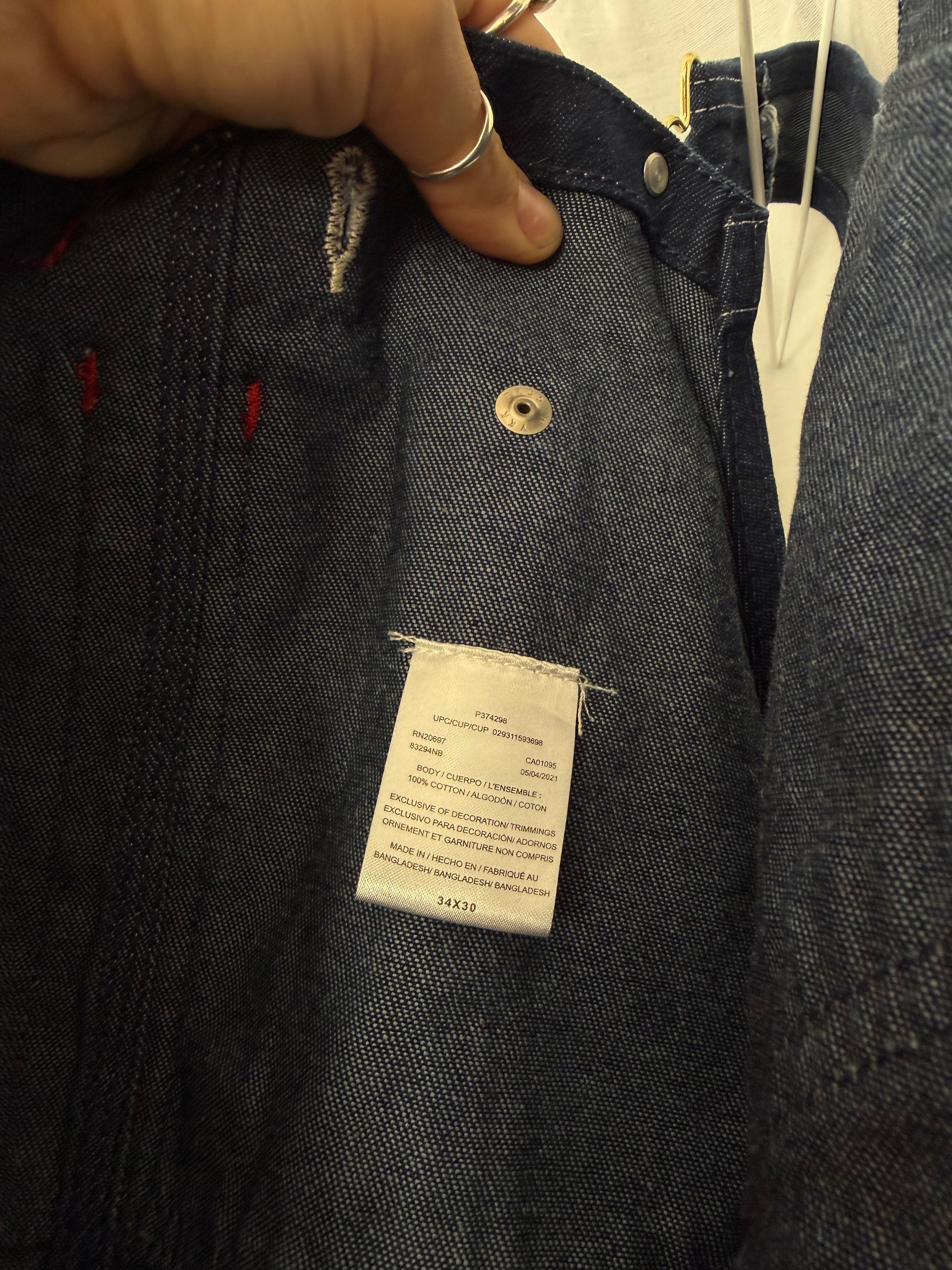 dickies dark wash capri overalls