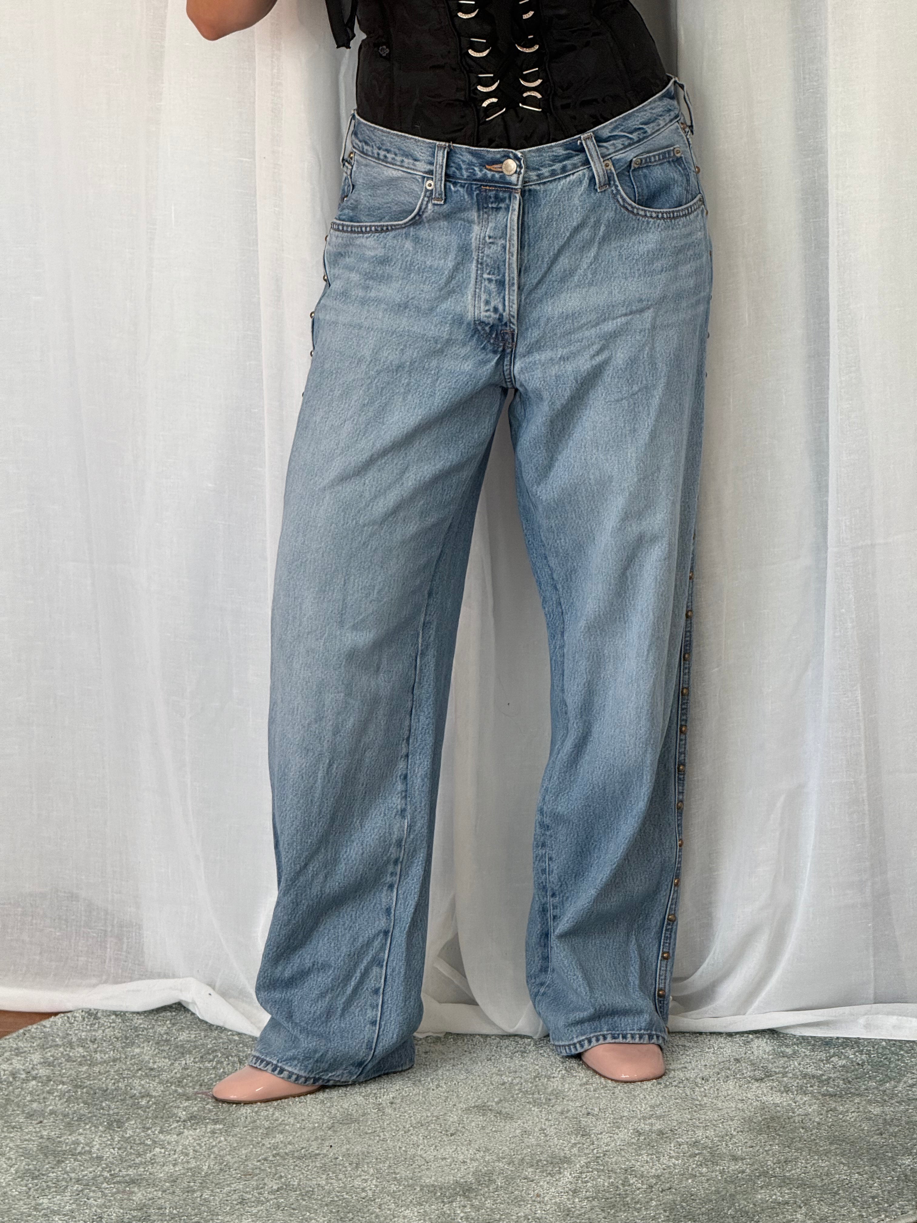 ⟡ ultra baggy studded denim jeans ⟡
