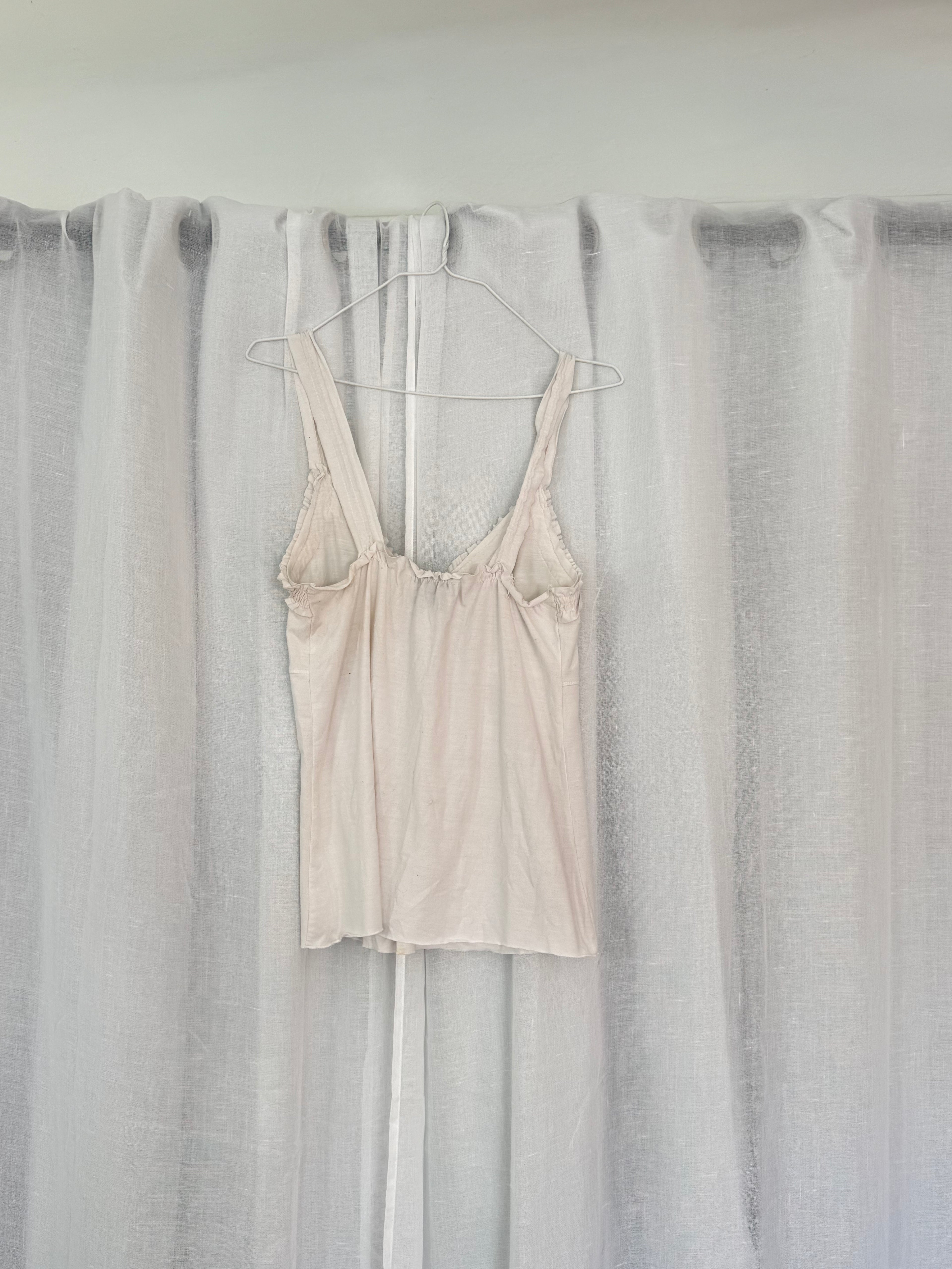 ✿ vintage Y2K ruffle trim babydoll tank top ✿