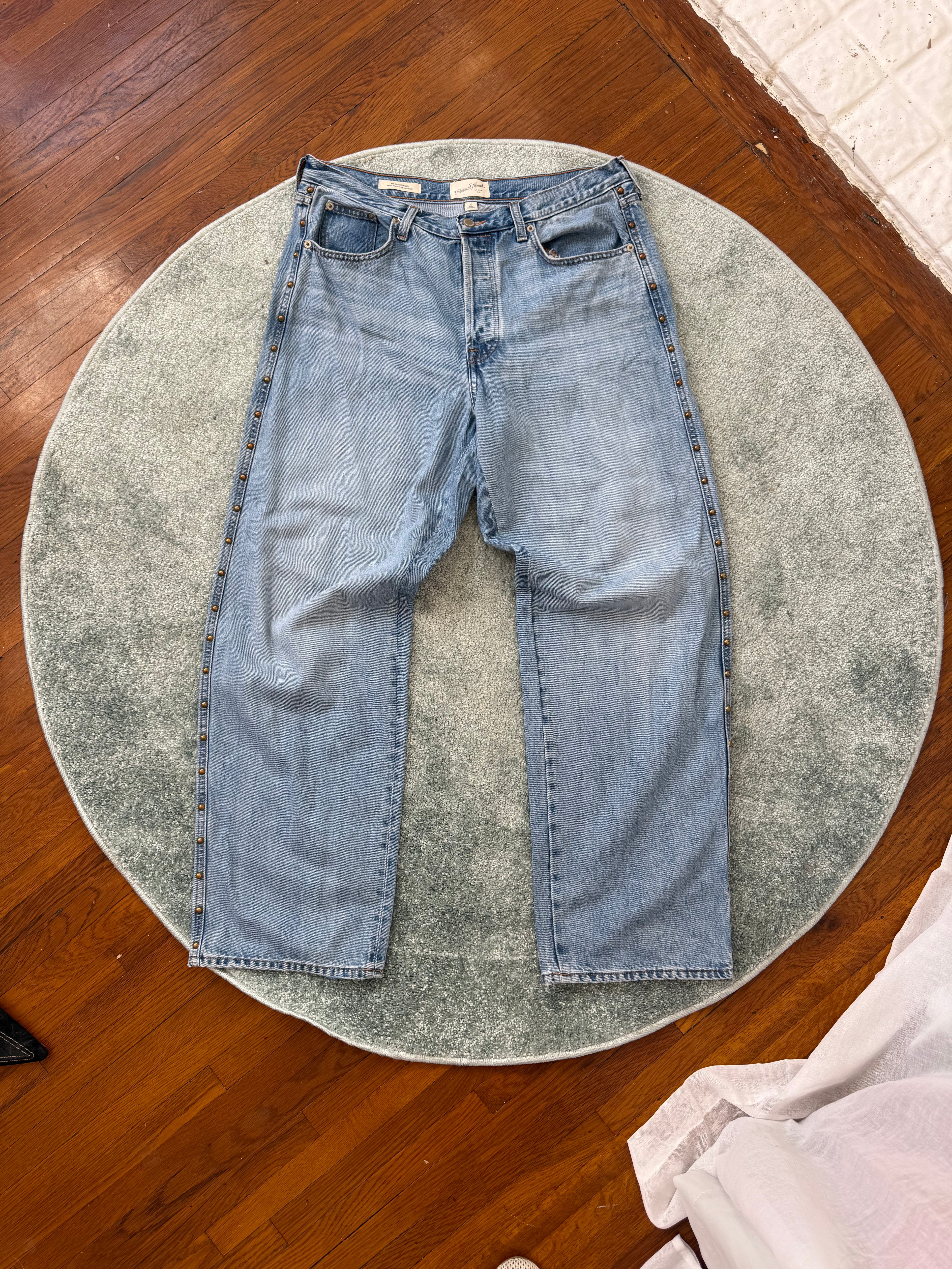 ⟡ ultra baggy studded denim jeans ⟡