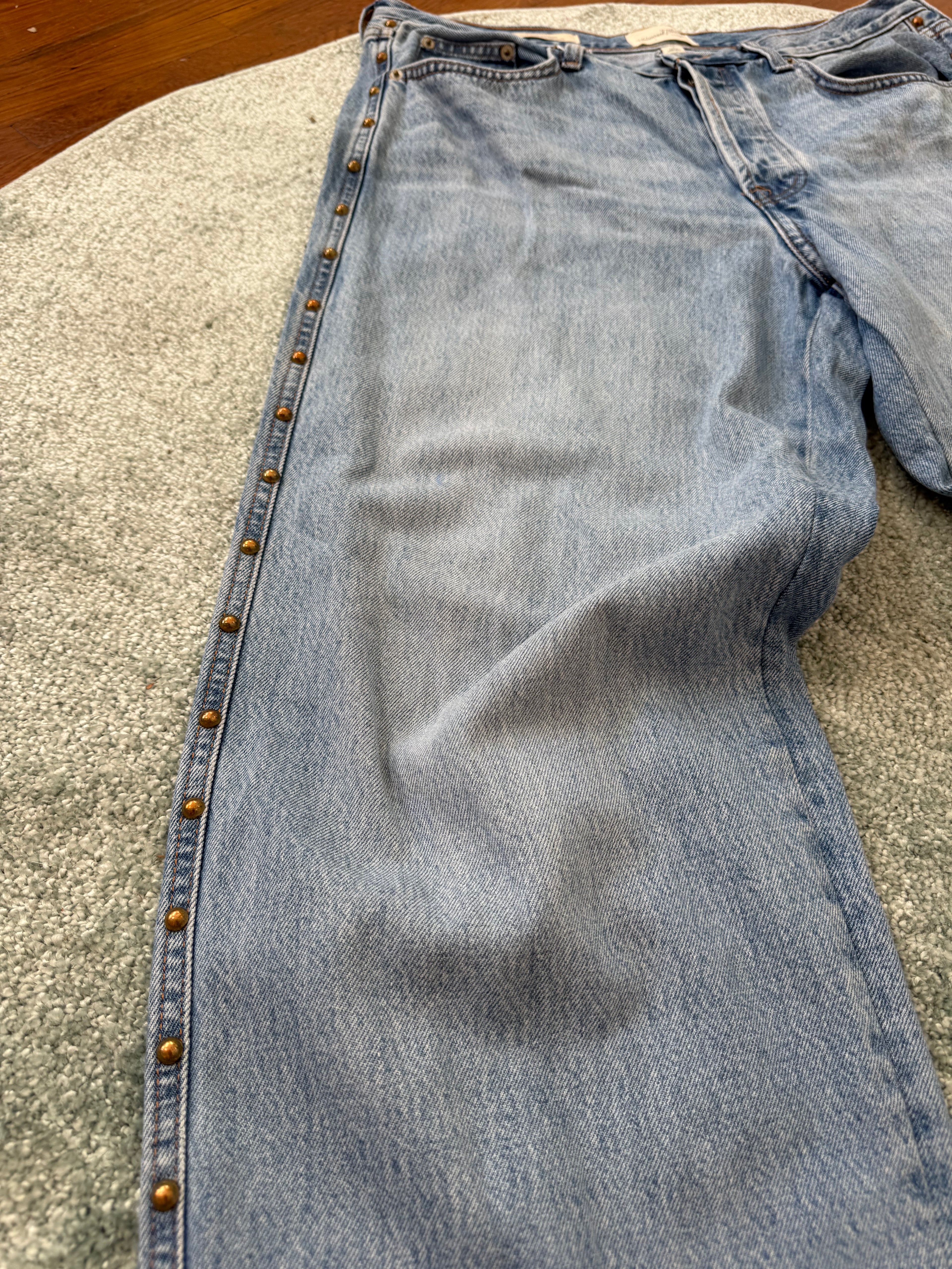 ⟡ ultra baggy studded denim jeans ⟡