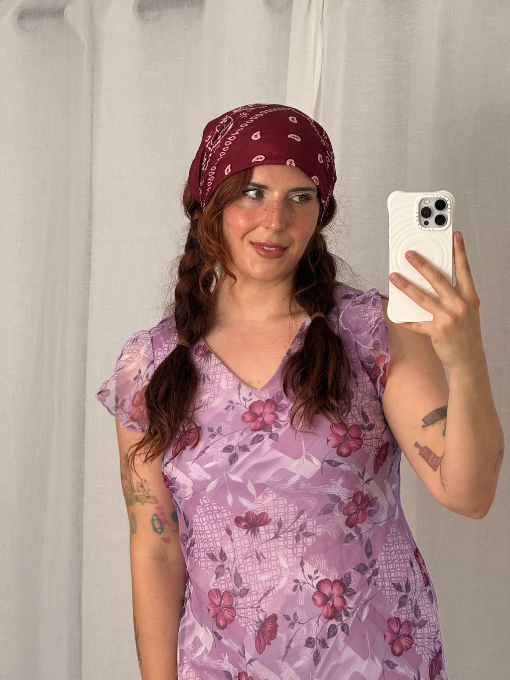 𐙚 burgundy pink paisley bandana scarf 𐙚