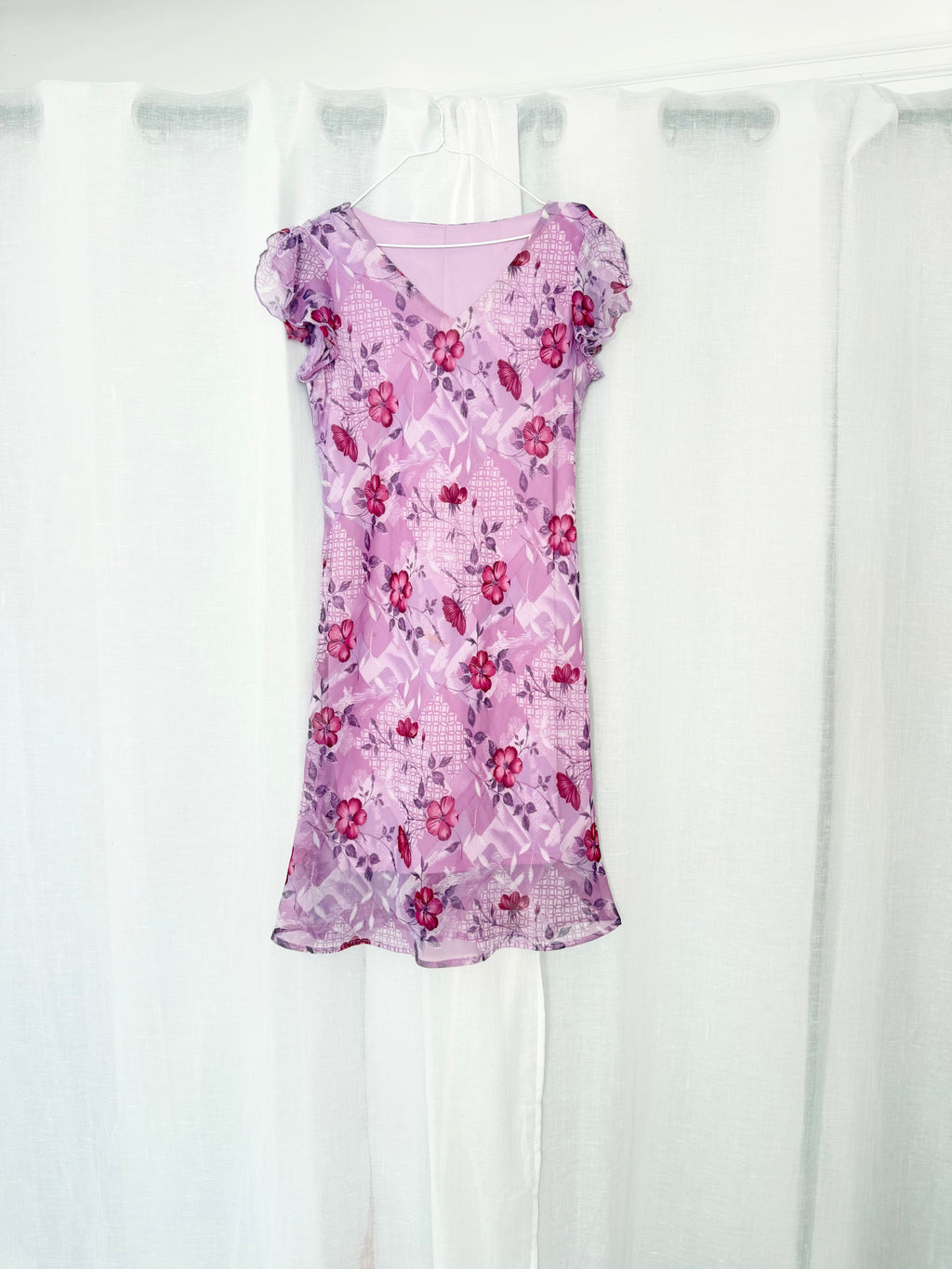 ✧ fairy floral mesh mini dress