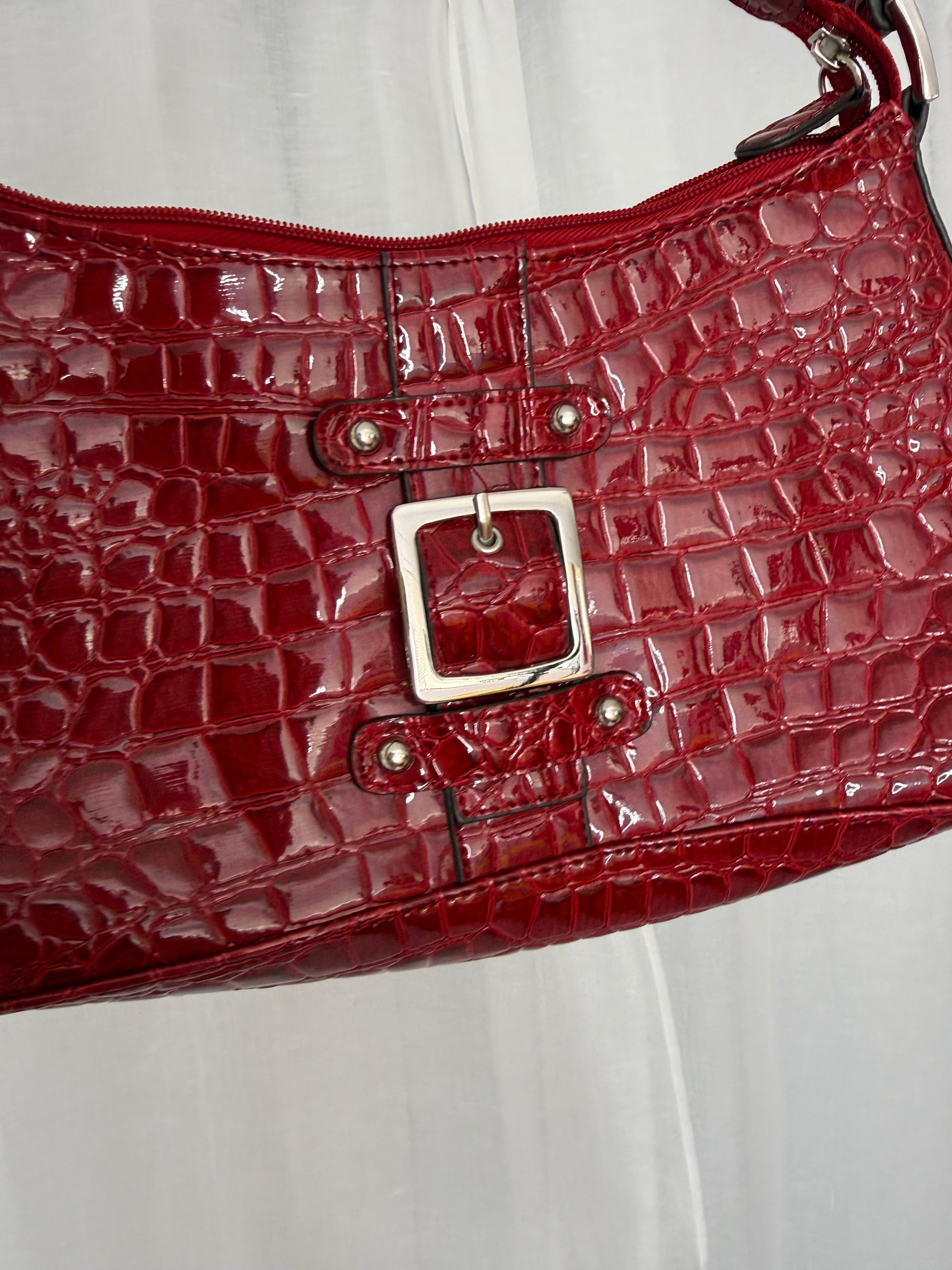 ✧ cherry red croc shoulder bag