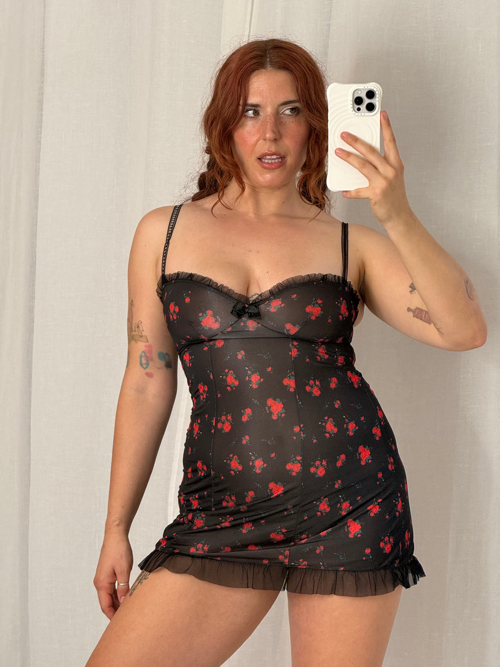 ✦ rose slip mini dress