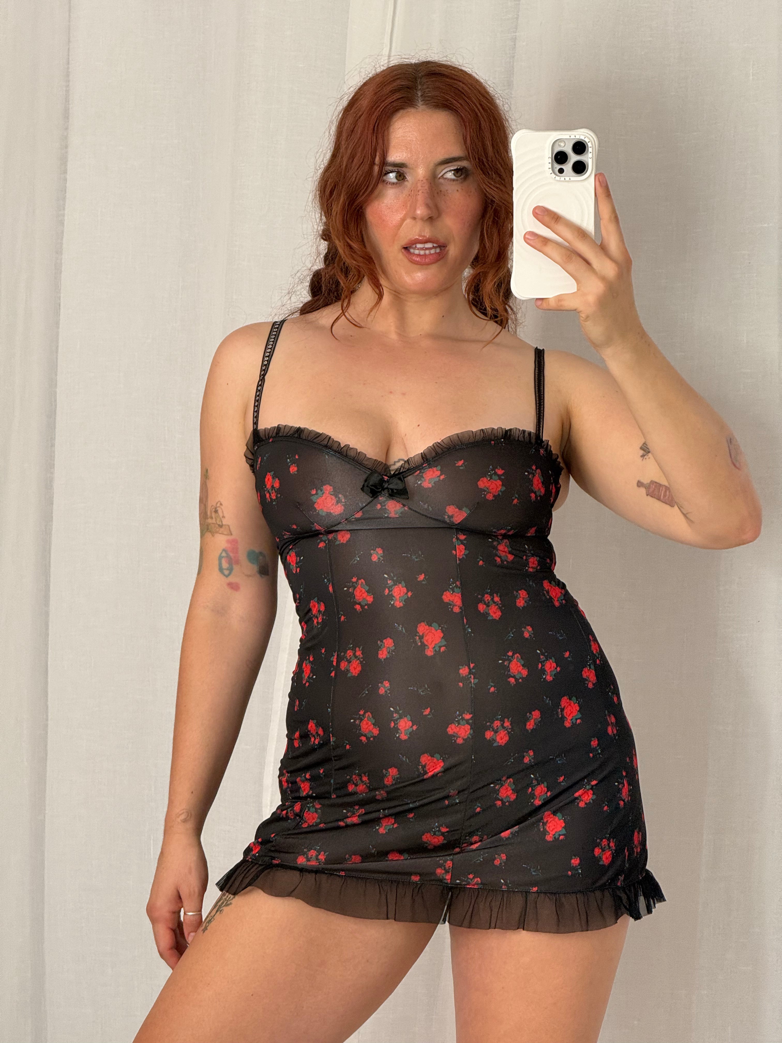 ✦ rose slip mini dress