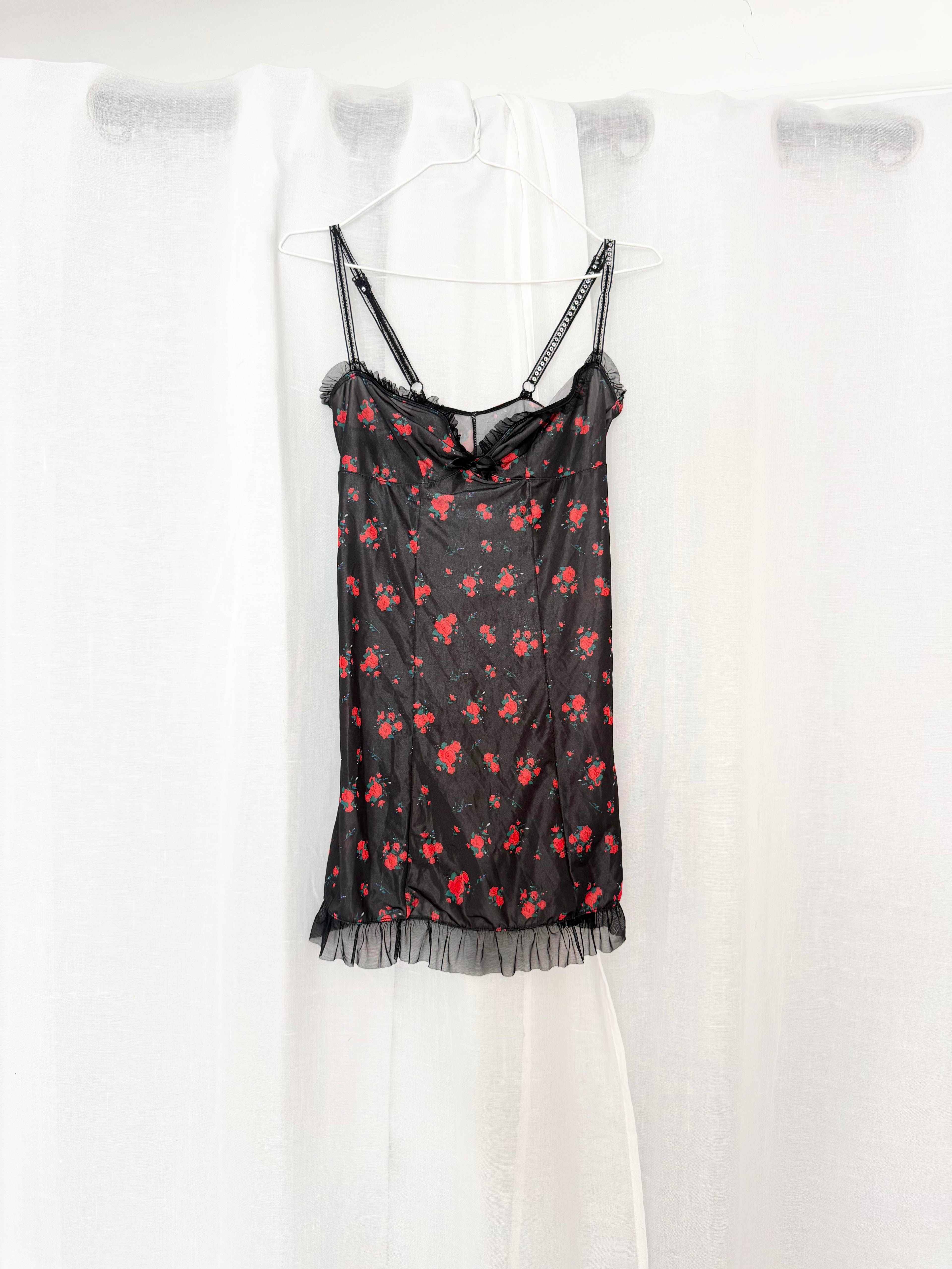 ✦ rose slip mini dress