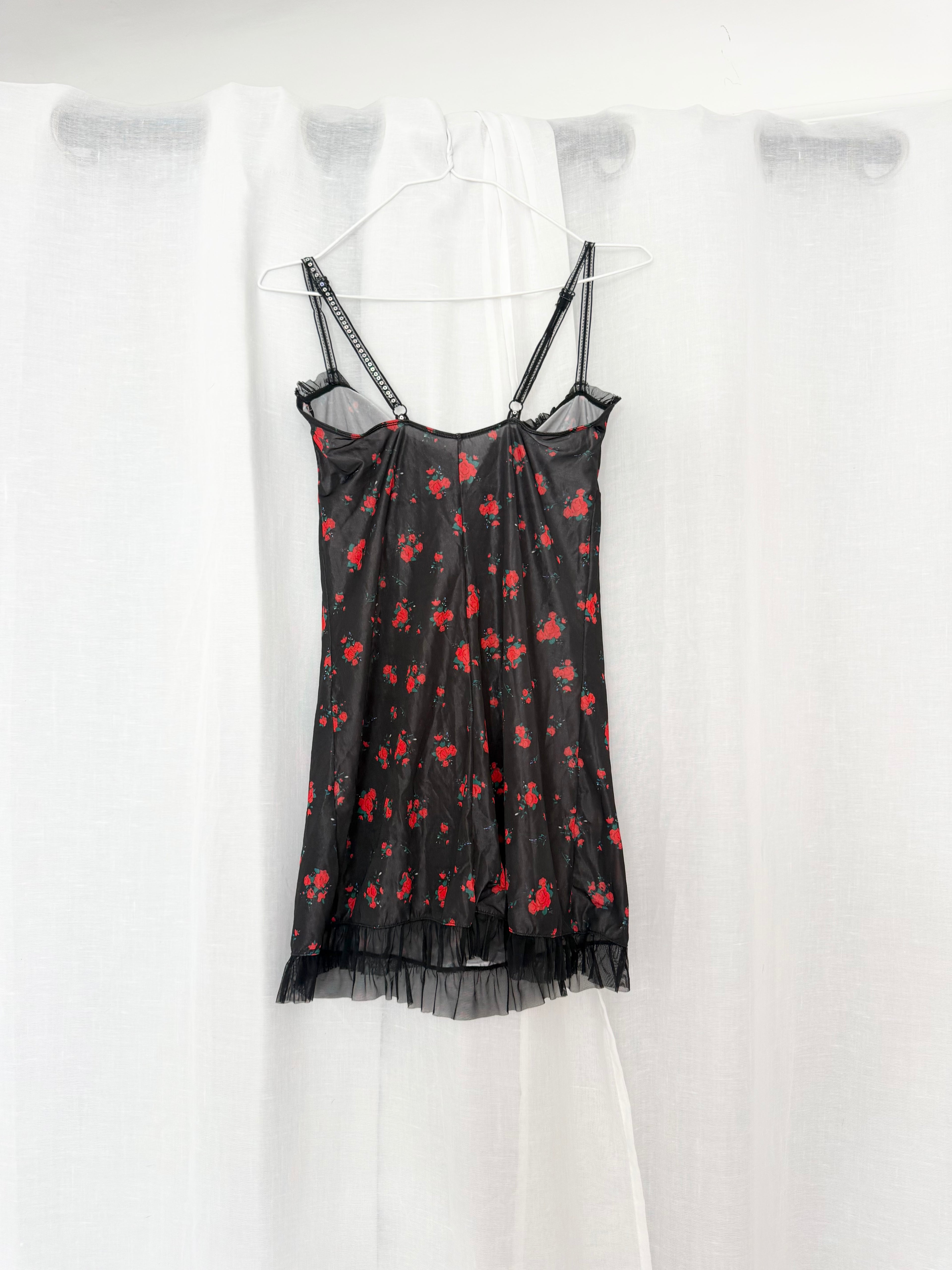 ✦ rose slip mini dress