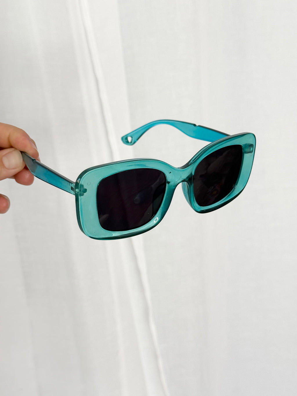 ♡ aqua jelly rectangle sunglasses