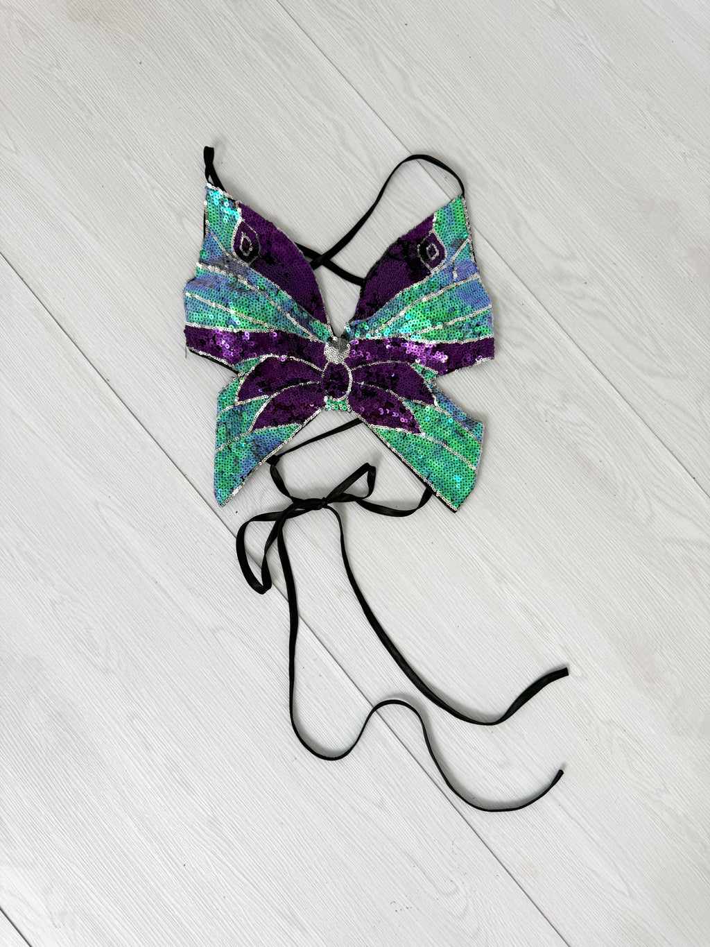 ♡ Sequin Butterfly Fairy Halter Top