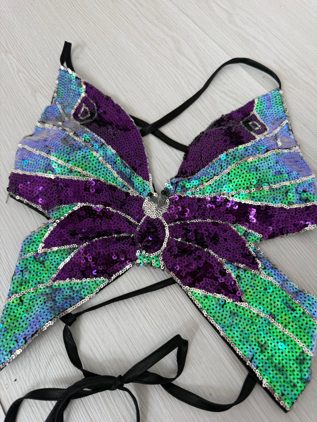 ♡ Sequin Butterfly Fairy Halter Top