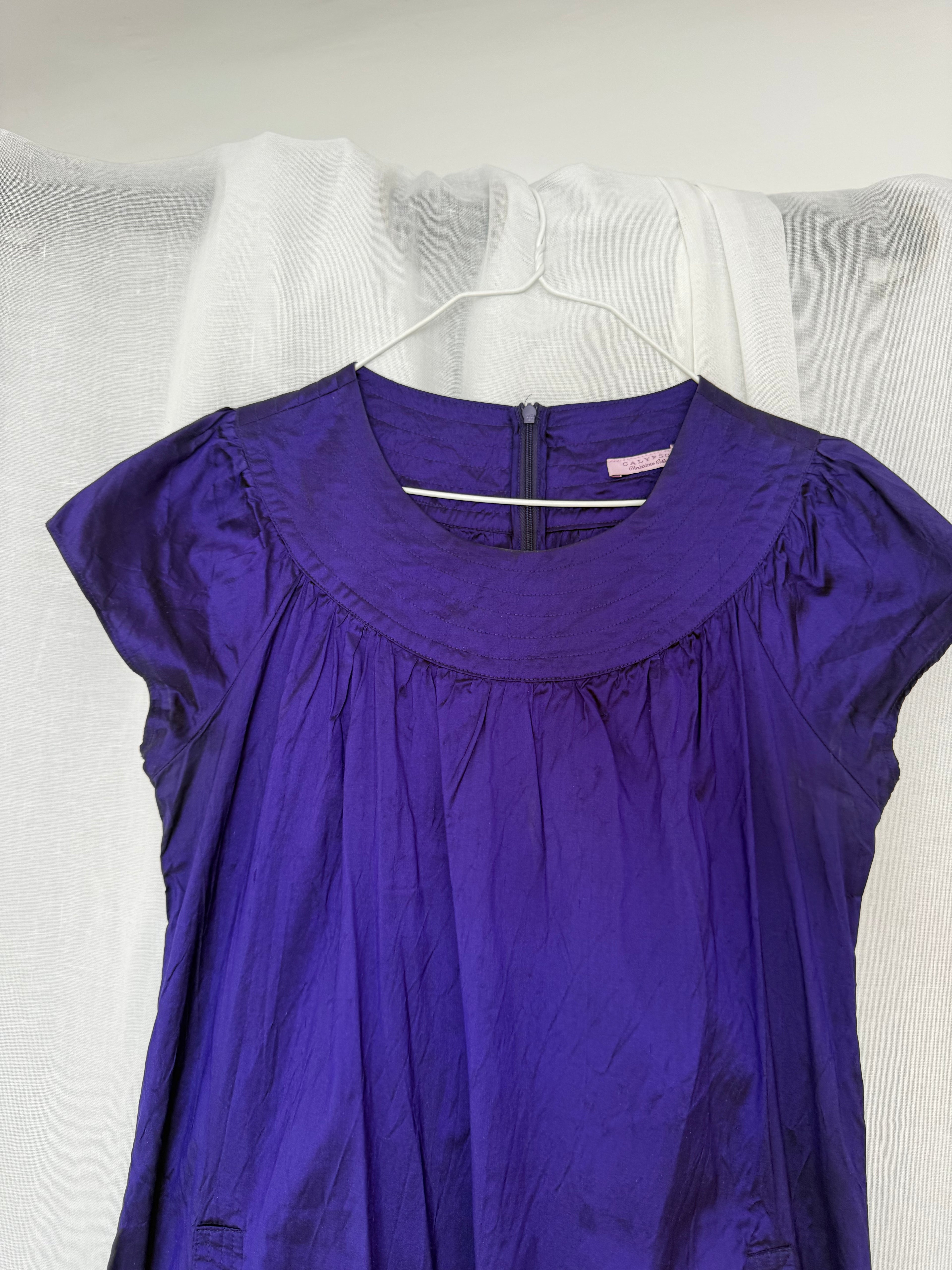 ♡ Y2K purple silk pocket mini dress