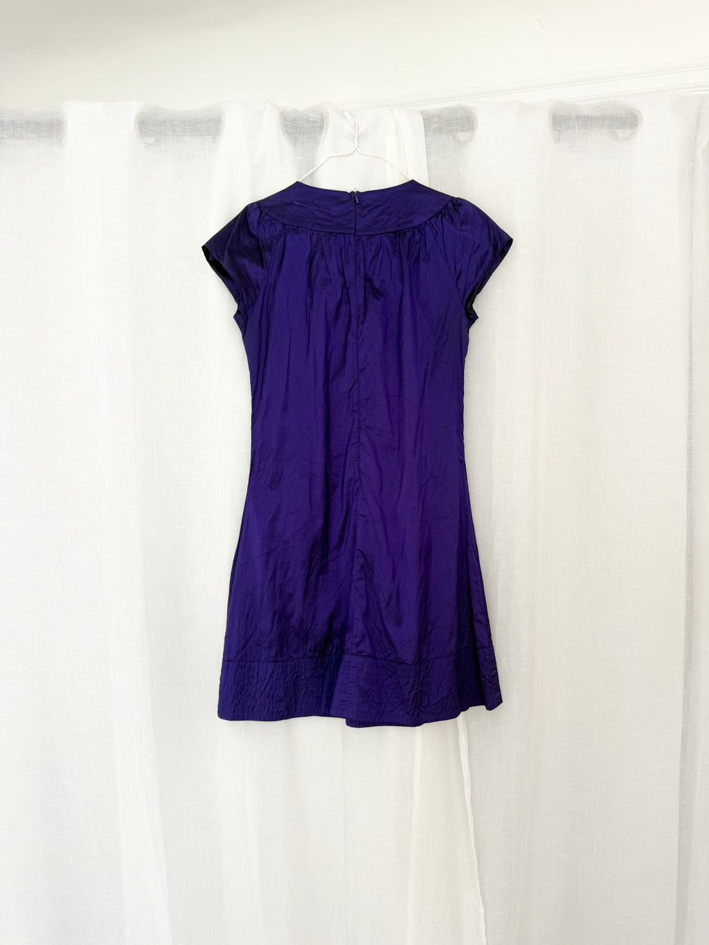 ♡ Y2K purple silk pocket mini dress