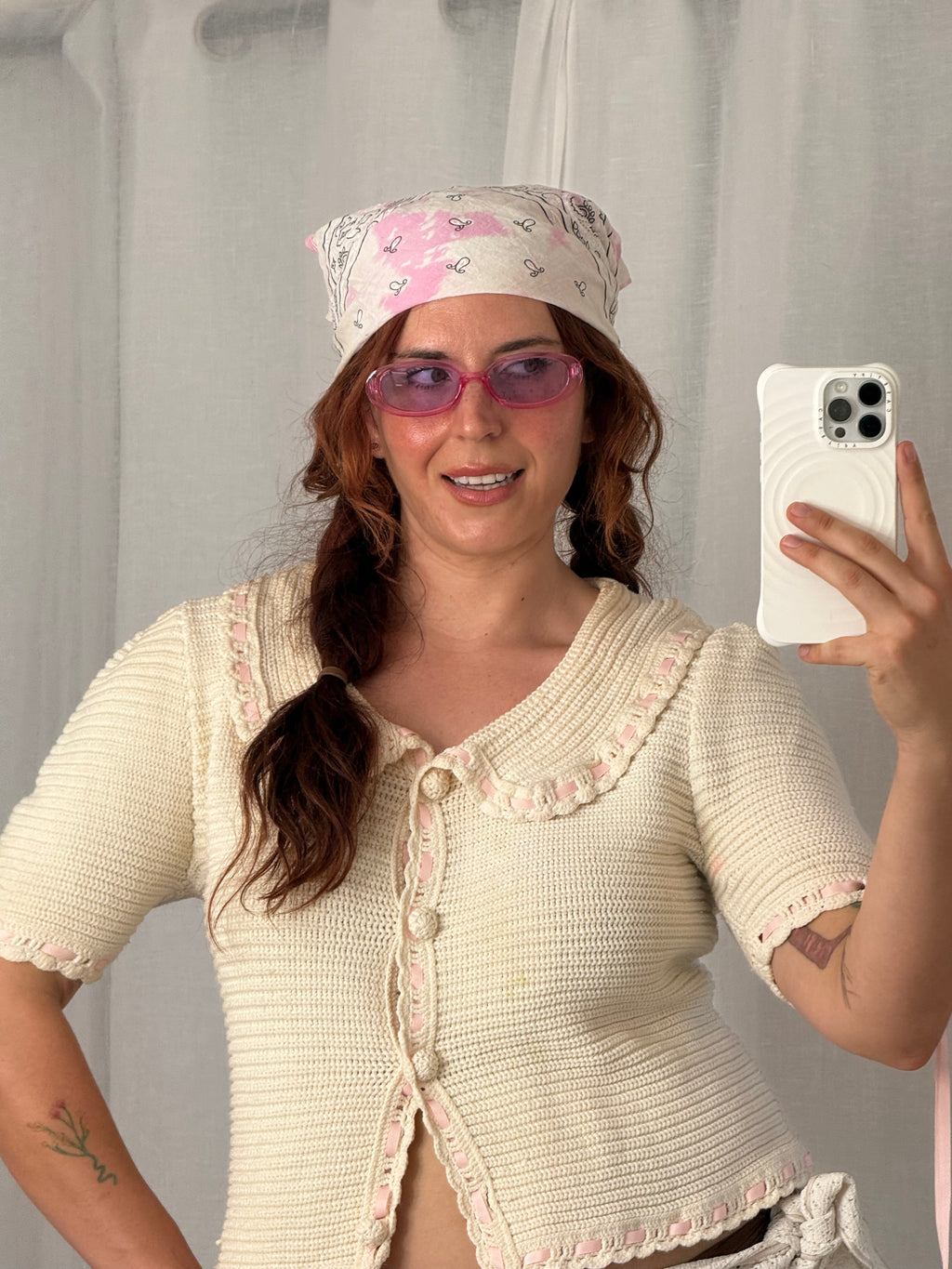 ✿ pink and purple oval sunglasses