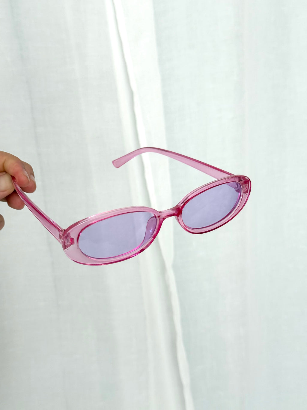 ✿ pink and purple oval sunglasses
