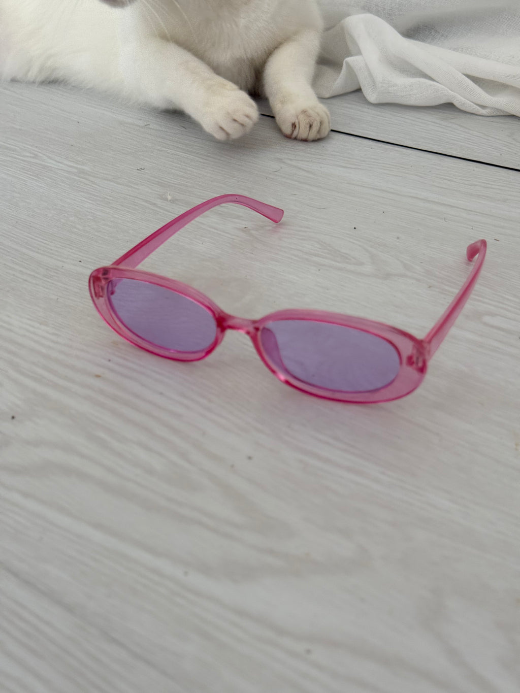 ✿ pink and purple oval sunglasses
