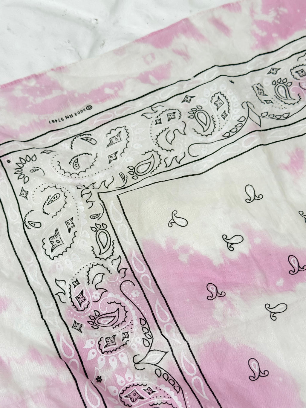 ✿ hand-dyed pink tie-dye paisley bandana
