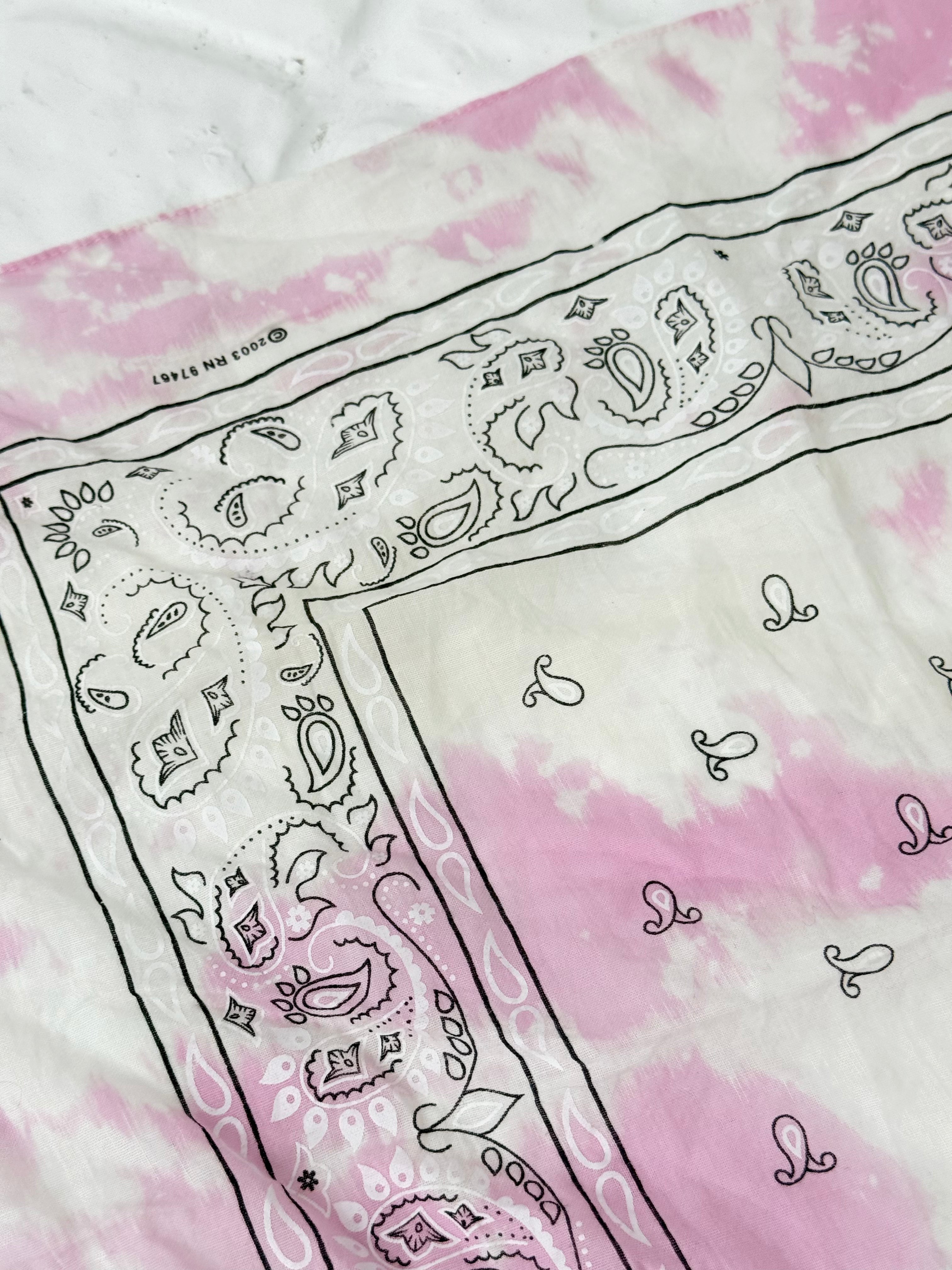 ✿ hand-dyed pink tie-dye paisley bandana