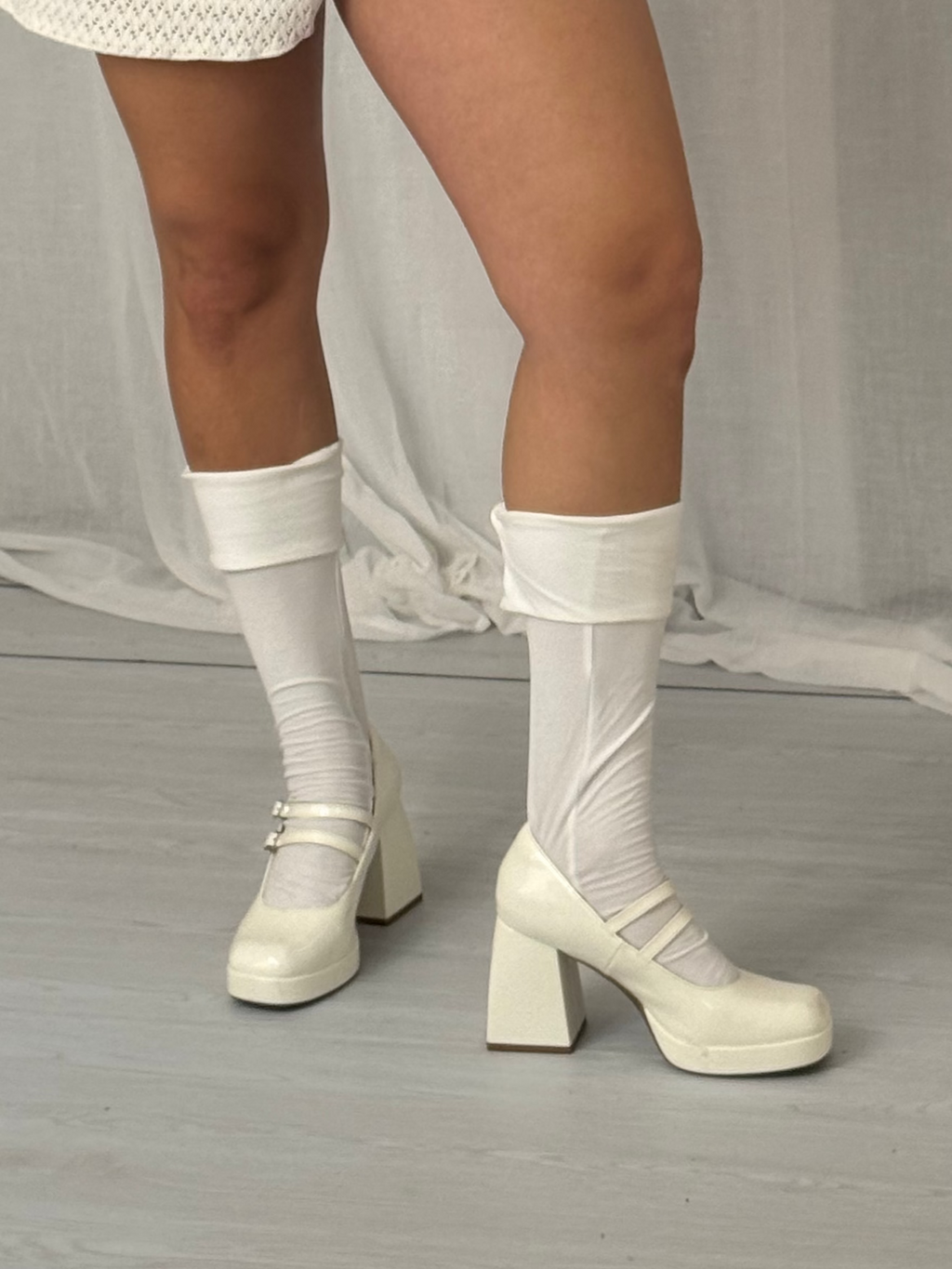 ✿ coquette mary jane platform heels (size 8.5)