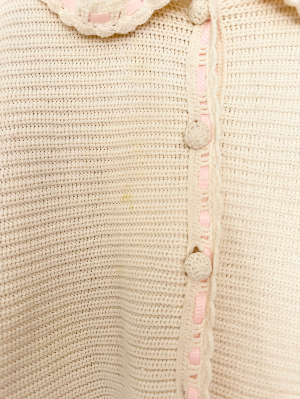 ✿ cream knit ribbon cardigan