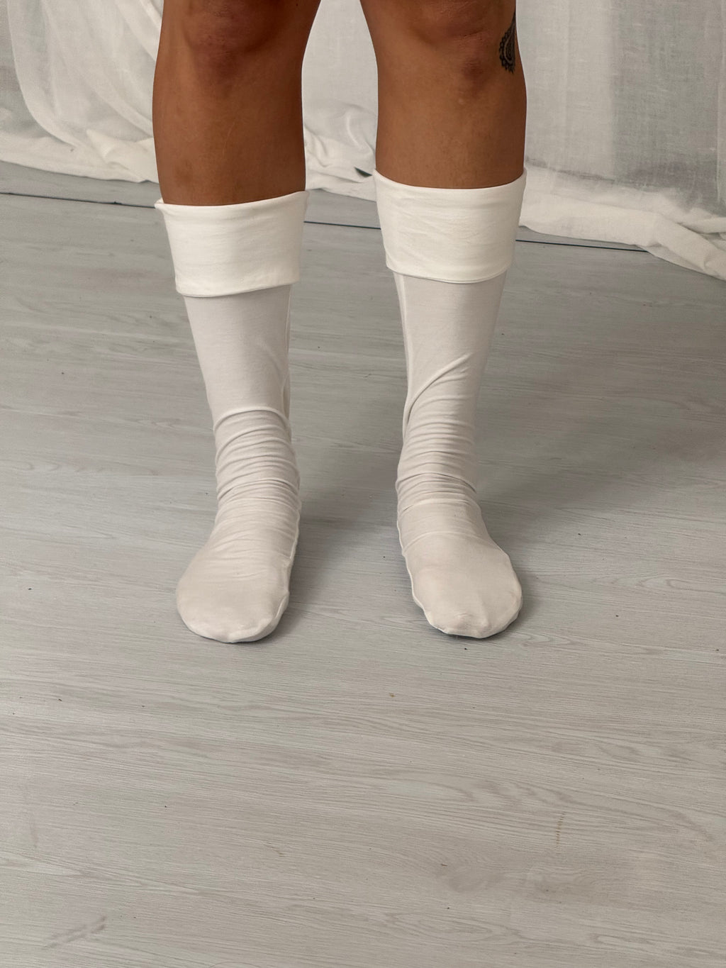 ✿ fold over knee high socks •