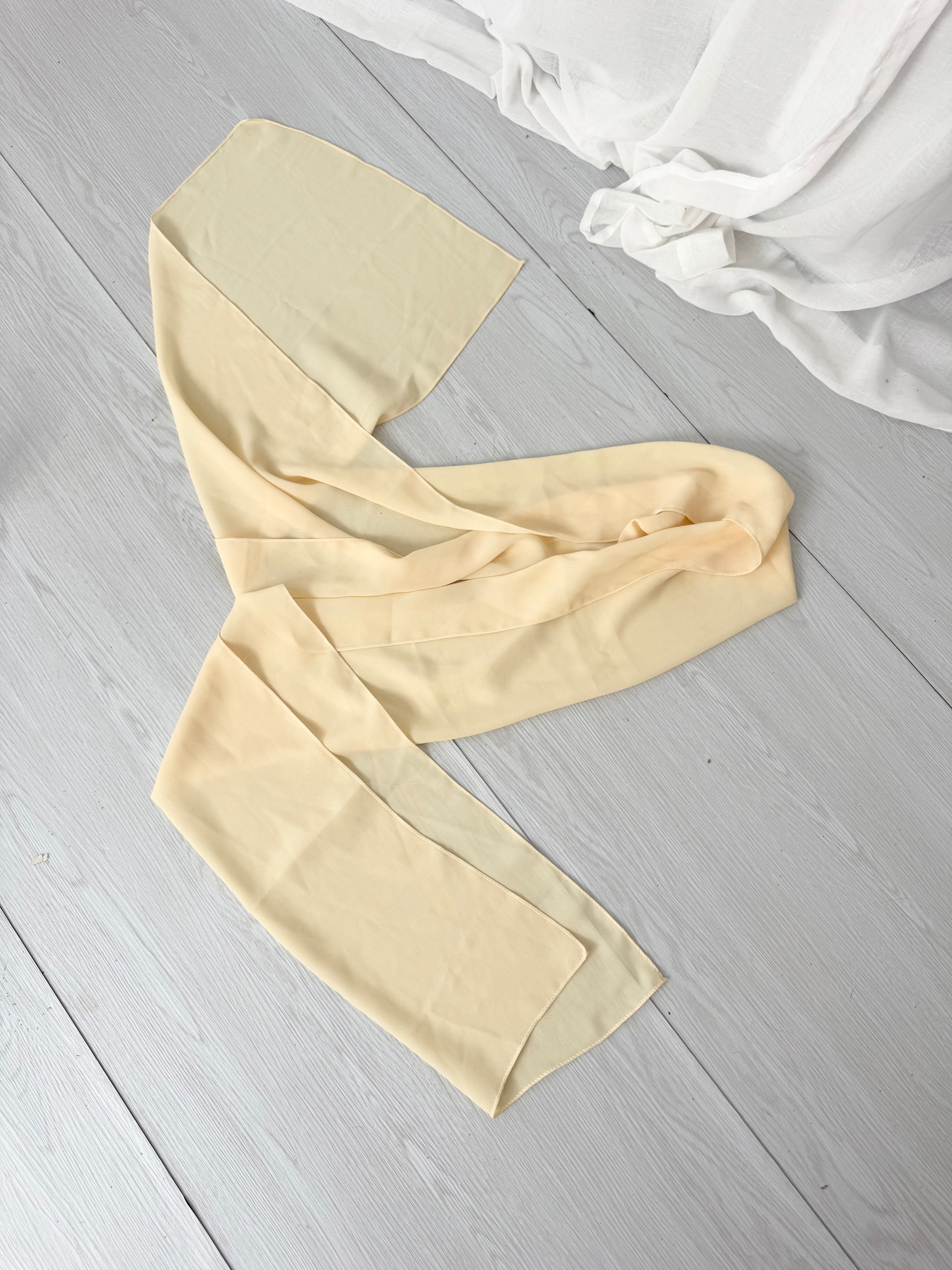 ✿ buttery yellow chiffon scarf wrap
