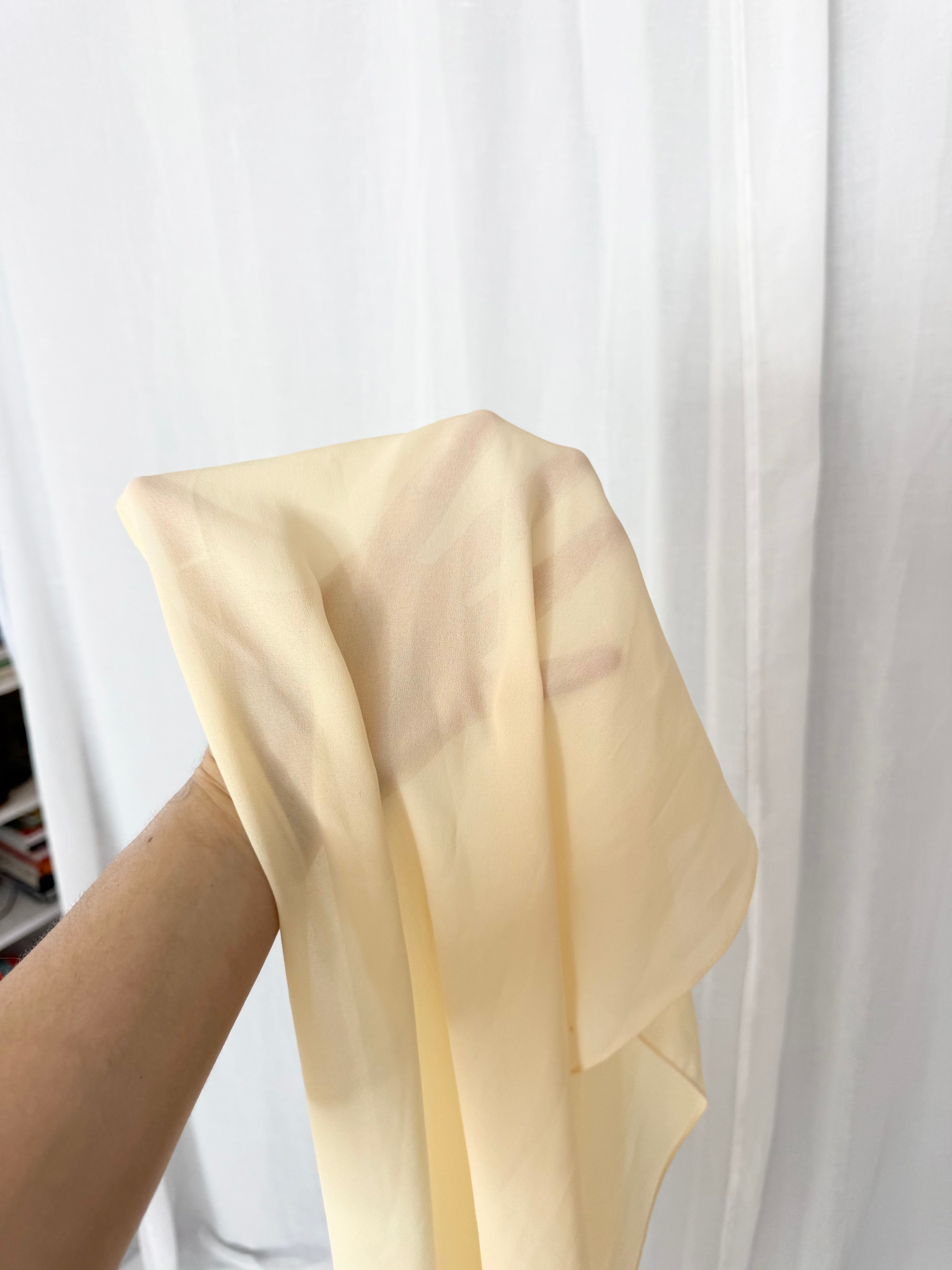 ✿ buttery yellow chiffon scarf wrap