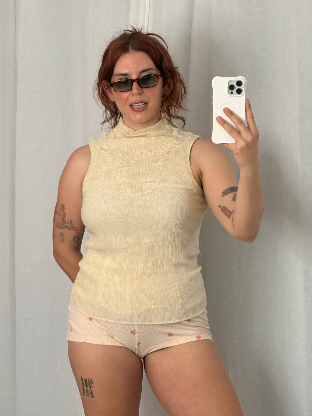 ✿ sheer mock neck tank