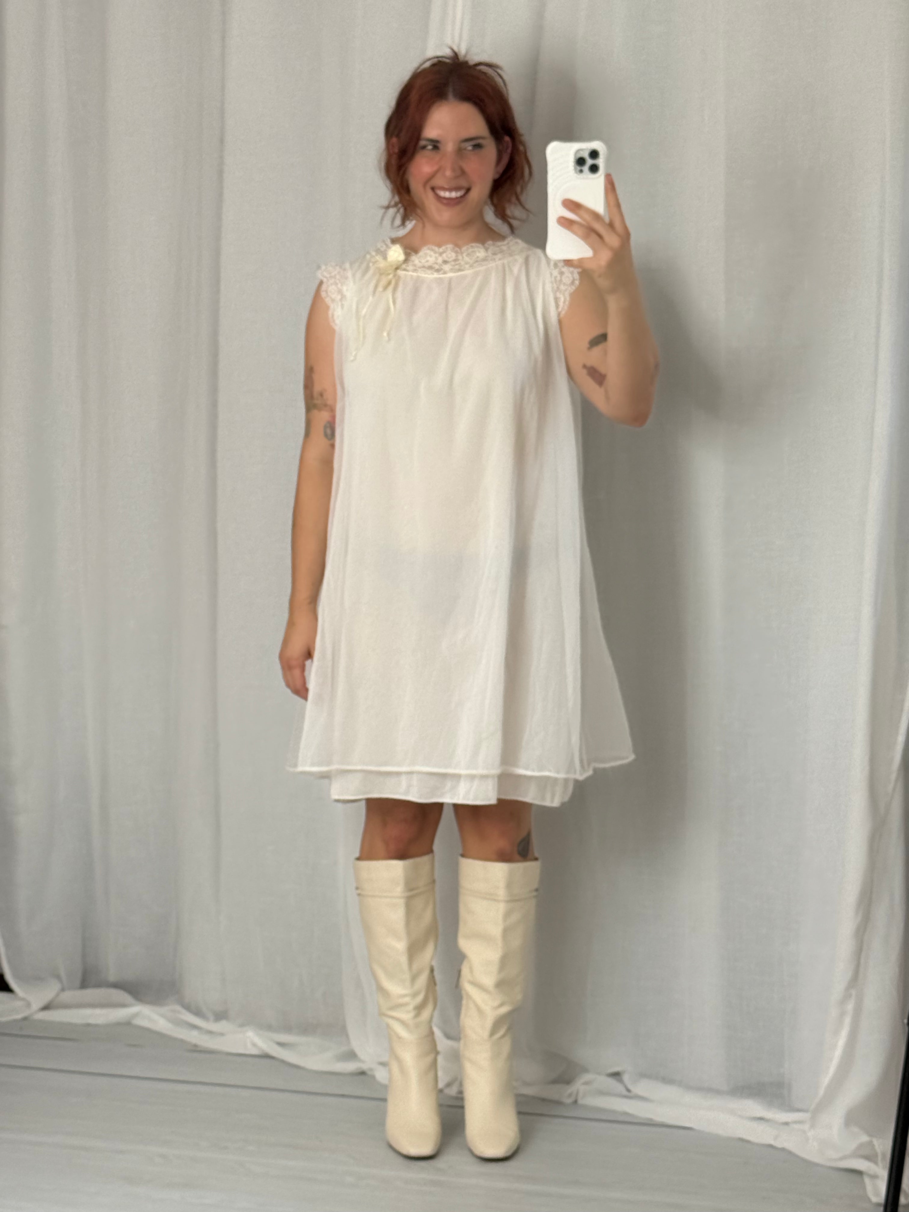 ✿ vintage 60s sheer babydoll nightgown