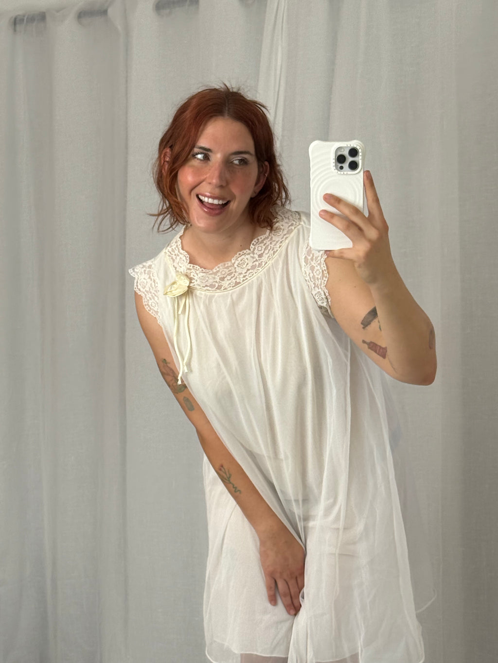 ✿ vintage 60s sheer babydoll nightgown