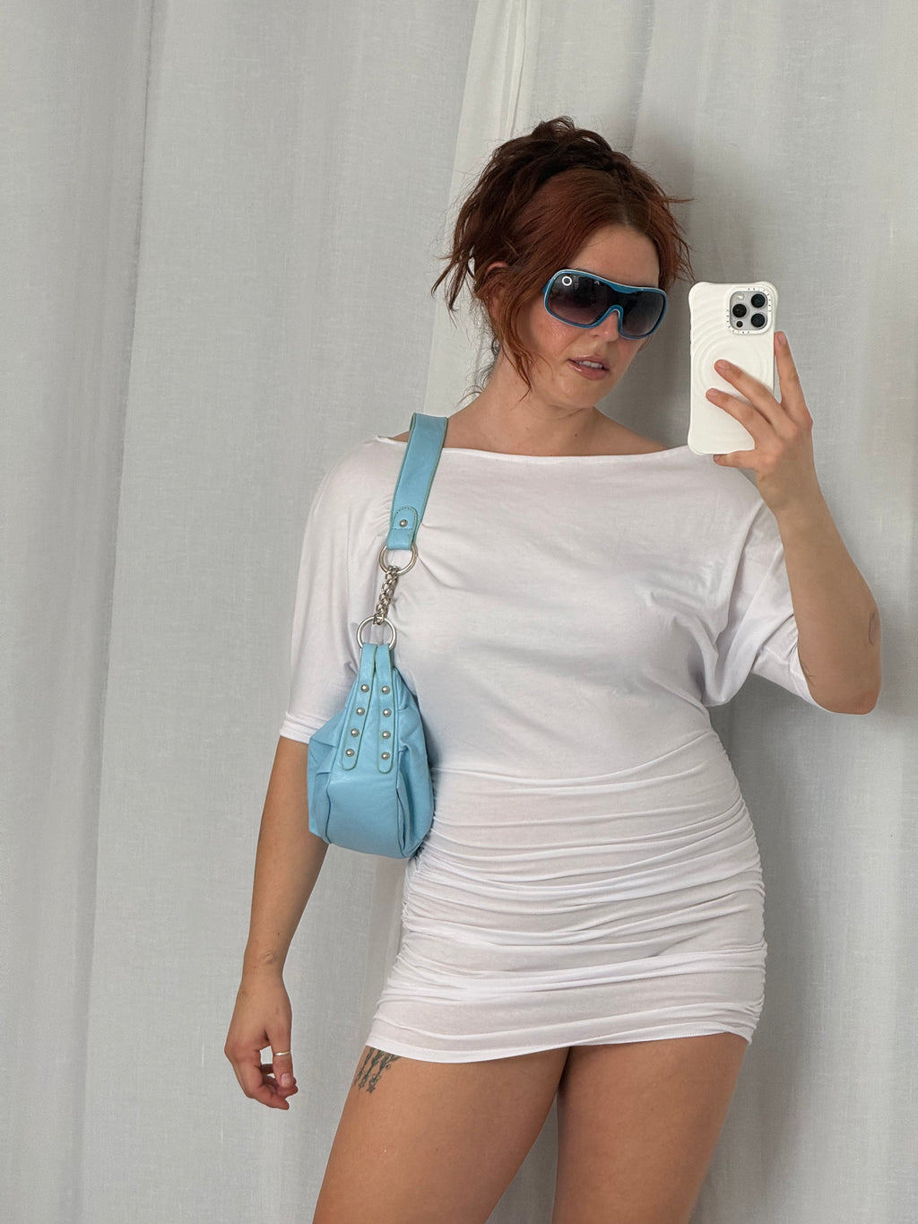 ✿ baby blue slouchy shoulder bag