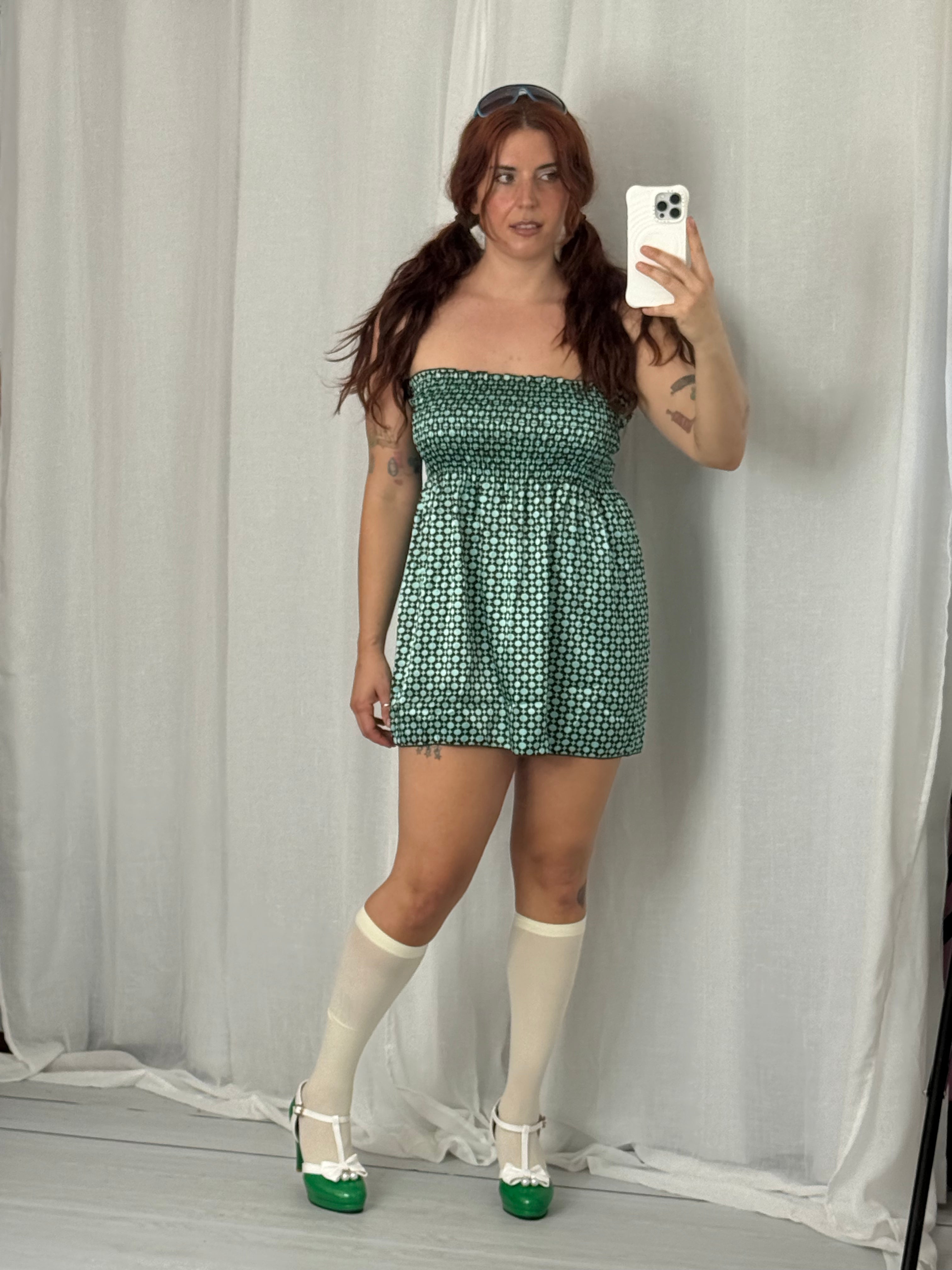 ✿ y2k polka dot tube dress • coquette babydoll mini