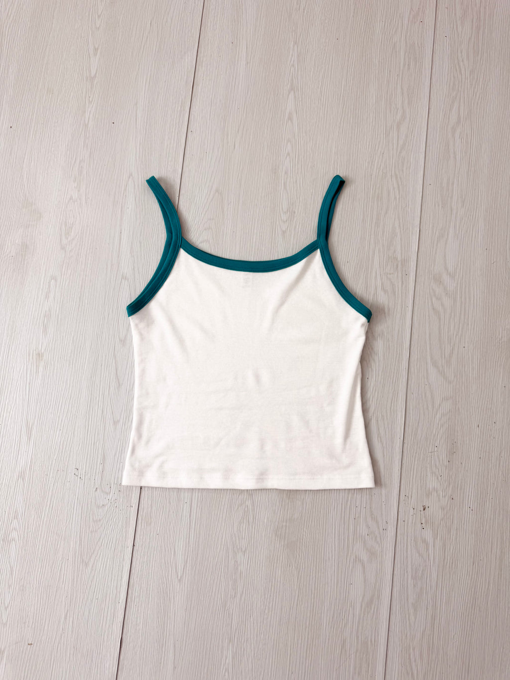 ✿ los angeles apparel baby rib pink trim spaghetti tank