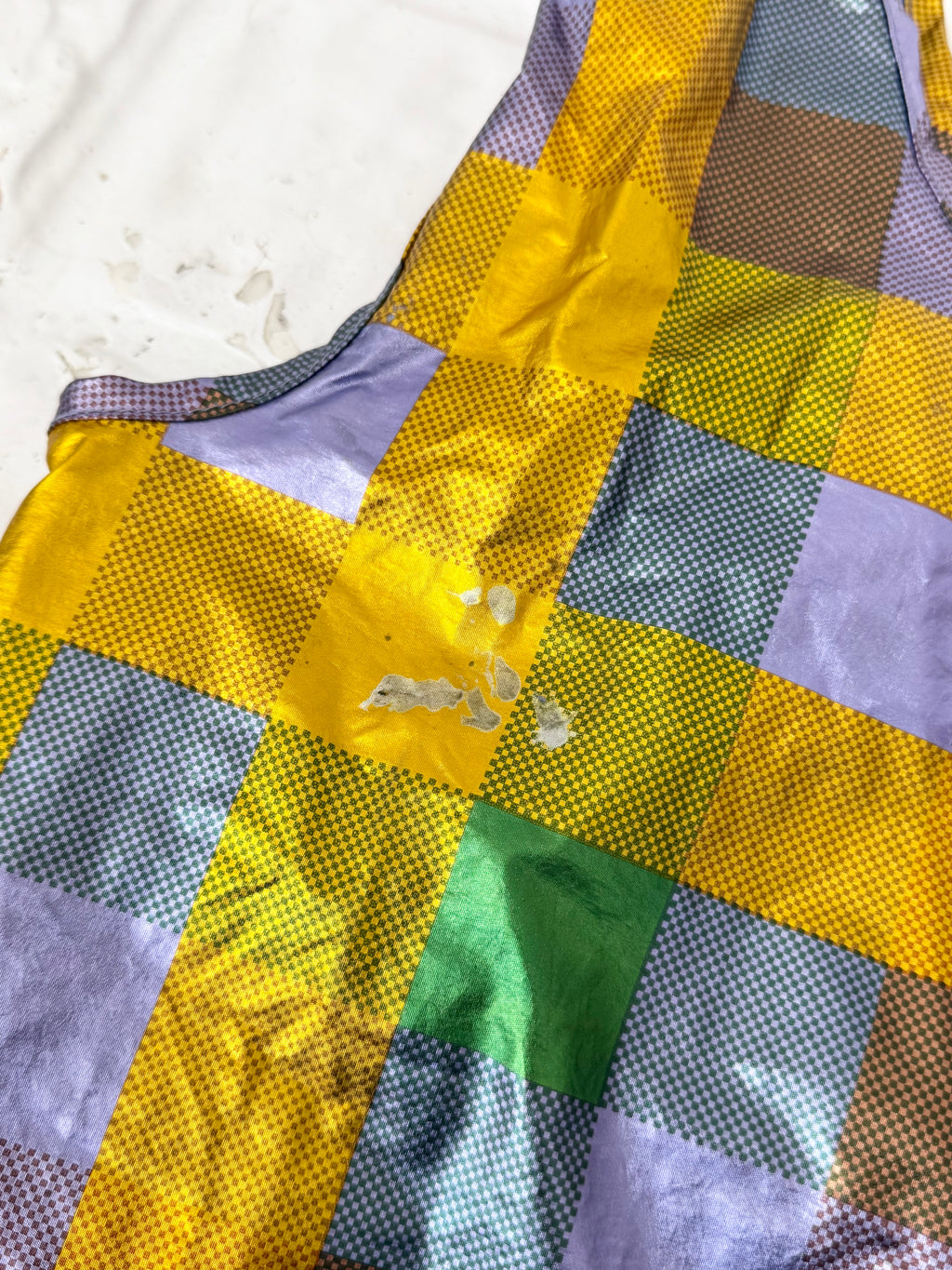 ✧ metallic plaid baggu reusable tote bag ✧