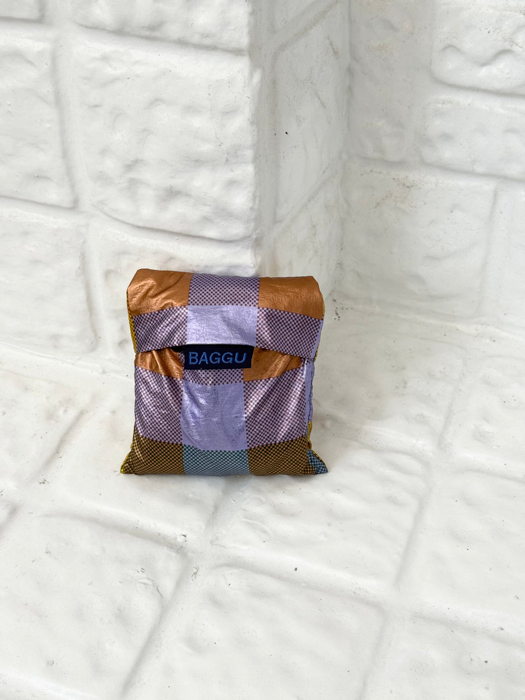 ✧ metallic plaid baggu reusable tote bag ✧