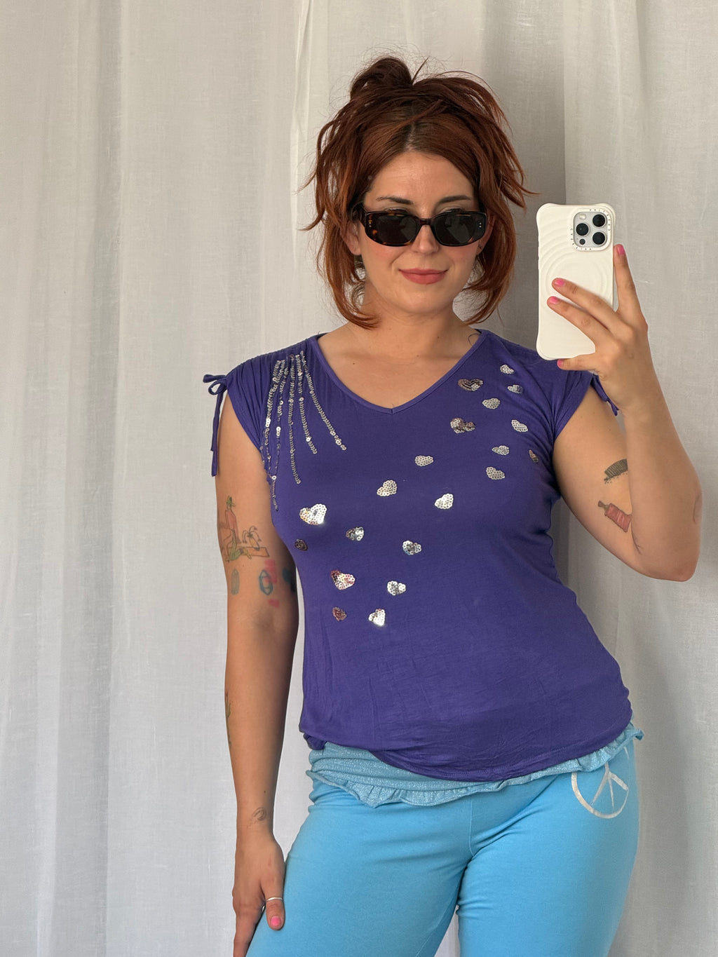✧ vintage Y2K sequin heart top ✧