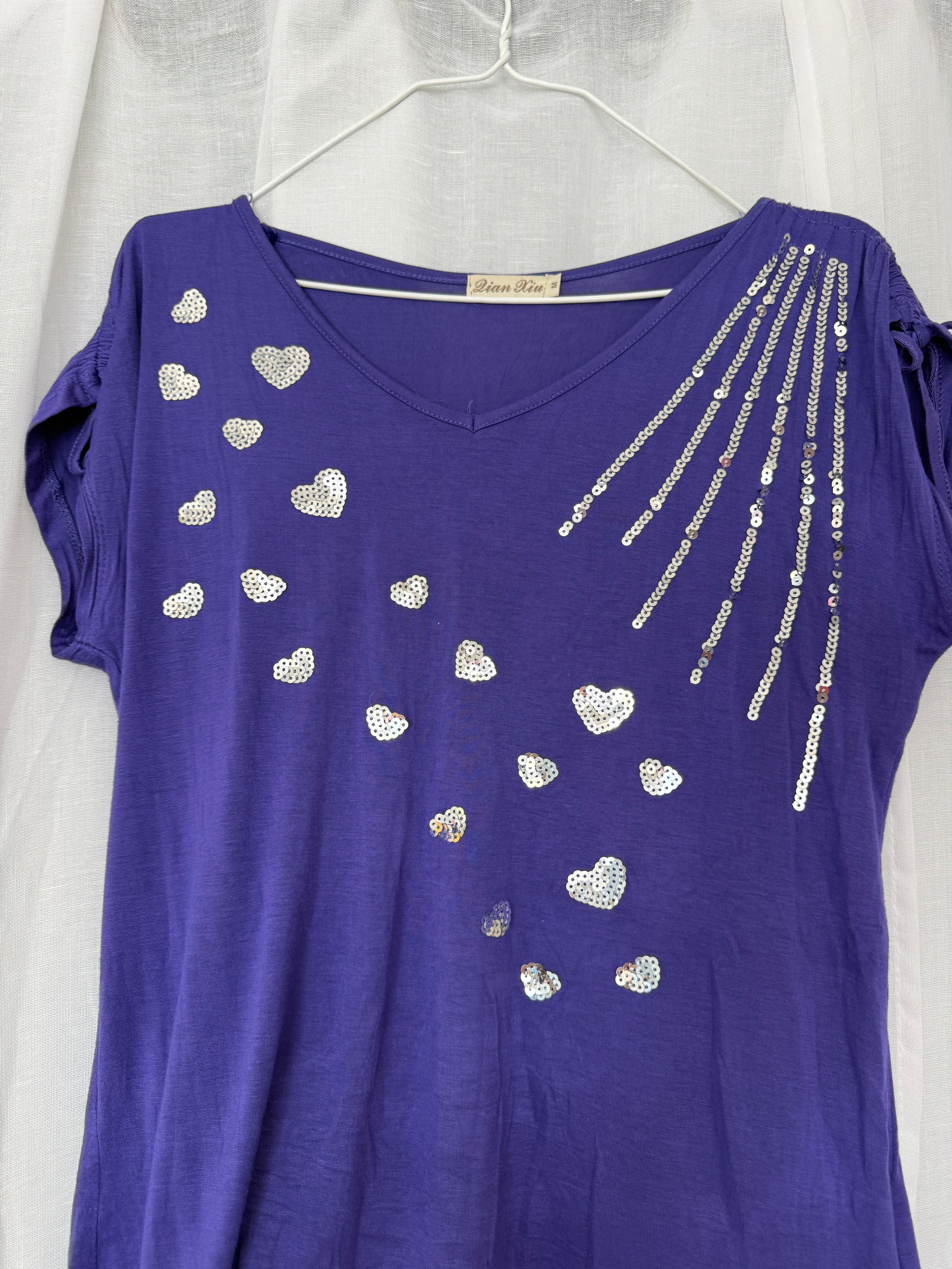 ✧ vintage Y2K sequin heart top ✧