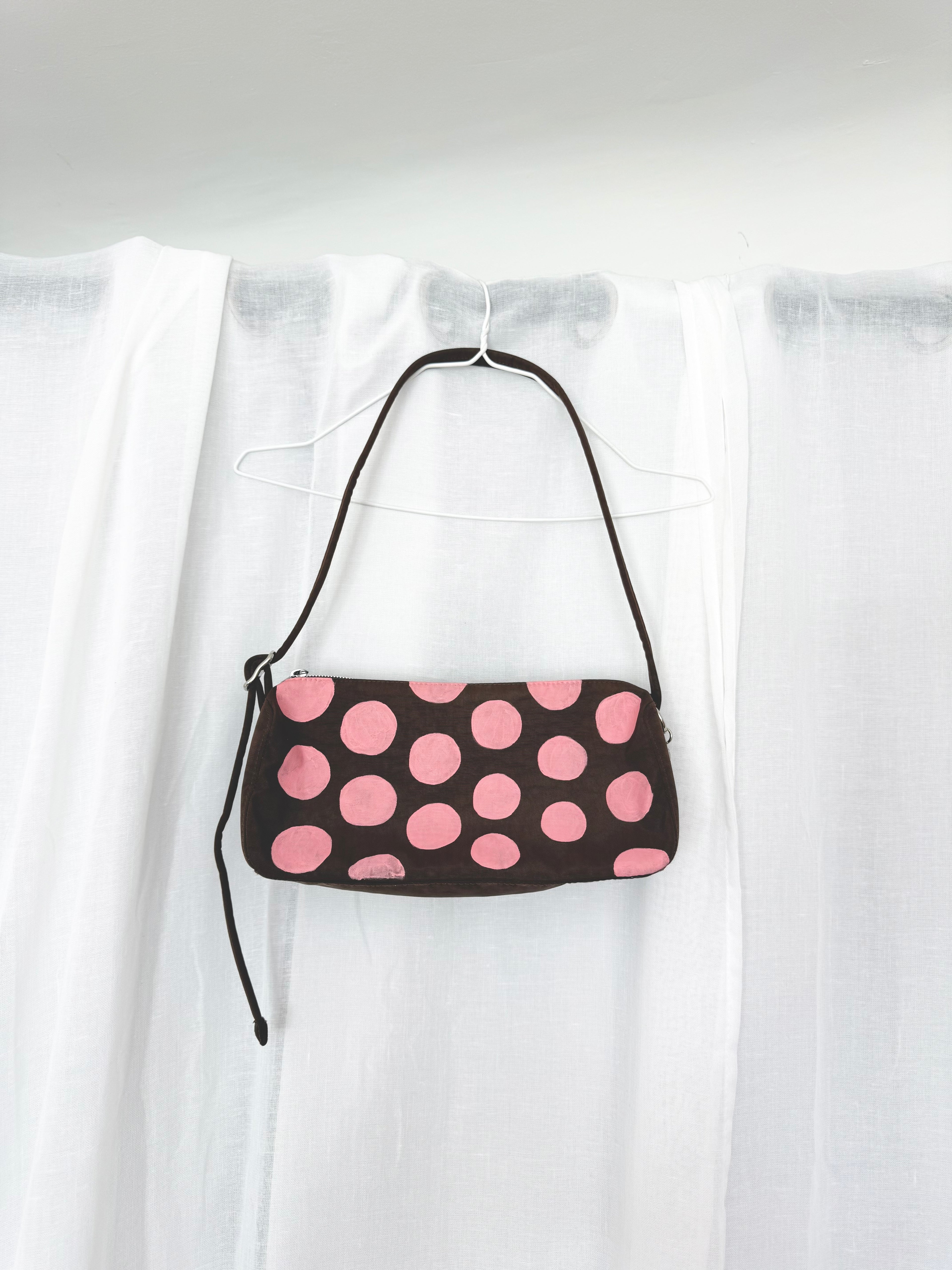 ✧ hand painted BAGGU pink polka dot loaf bag ✧
