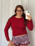 ✧ Brandy Melville cherry red wool cardigan ✧